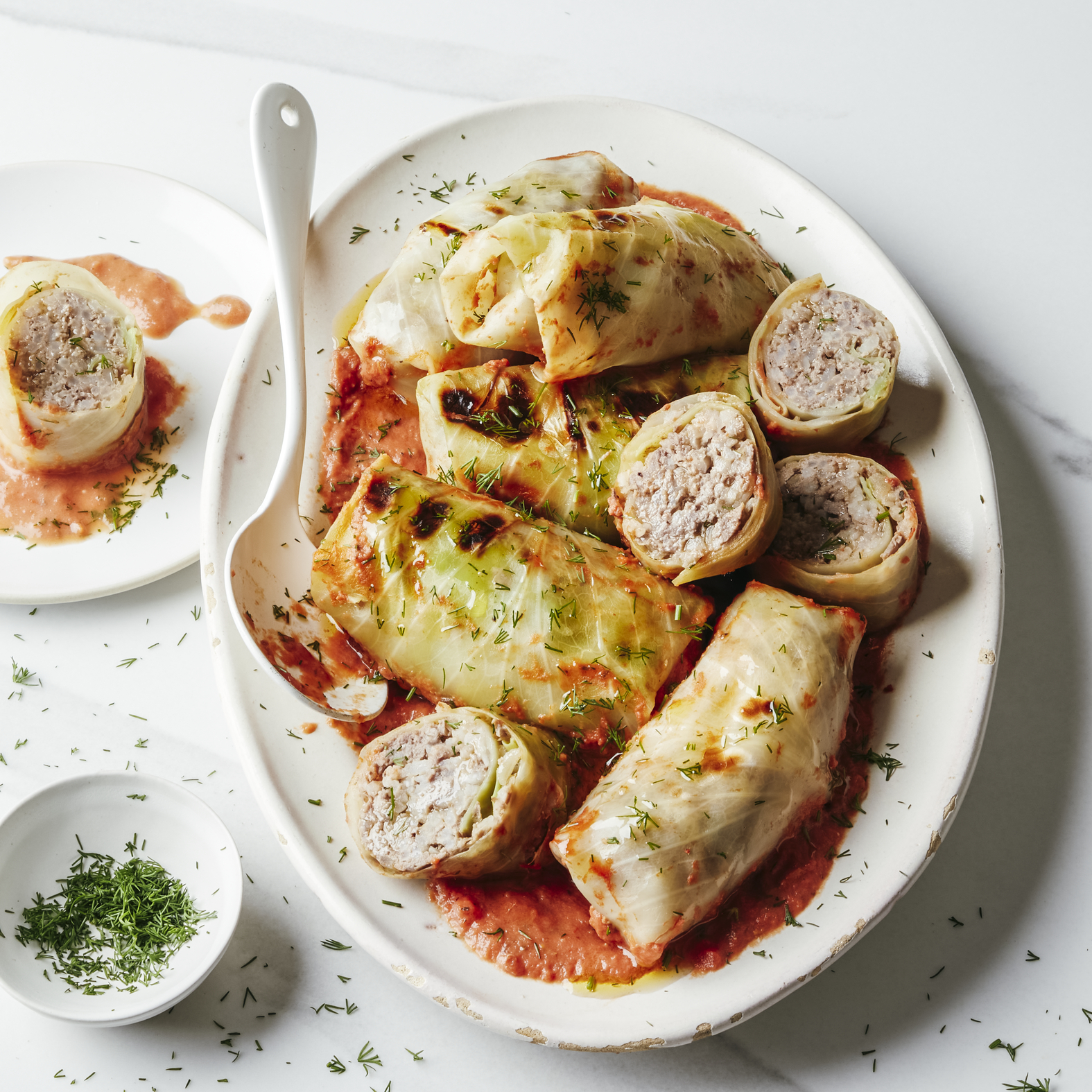 Golubtsy (mit Fleisch gefüllte Krautrollen)
