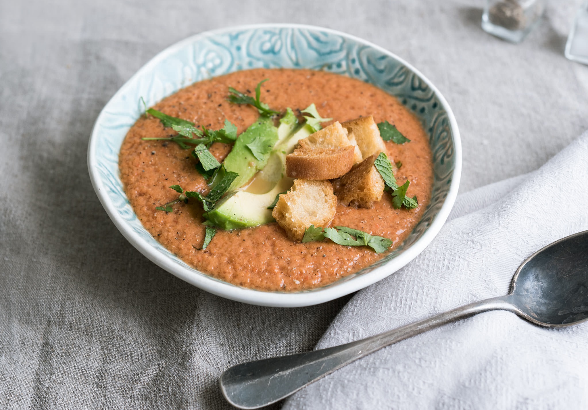 Tomaten-Wassermelonen-Gazpacho