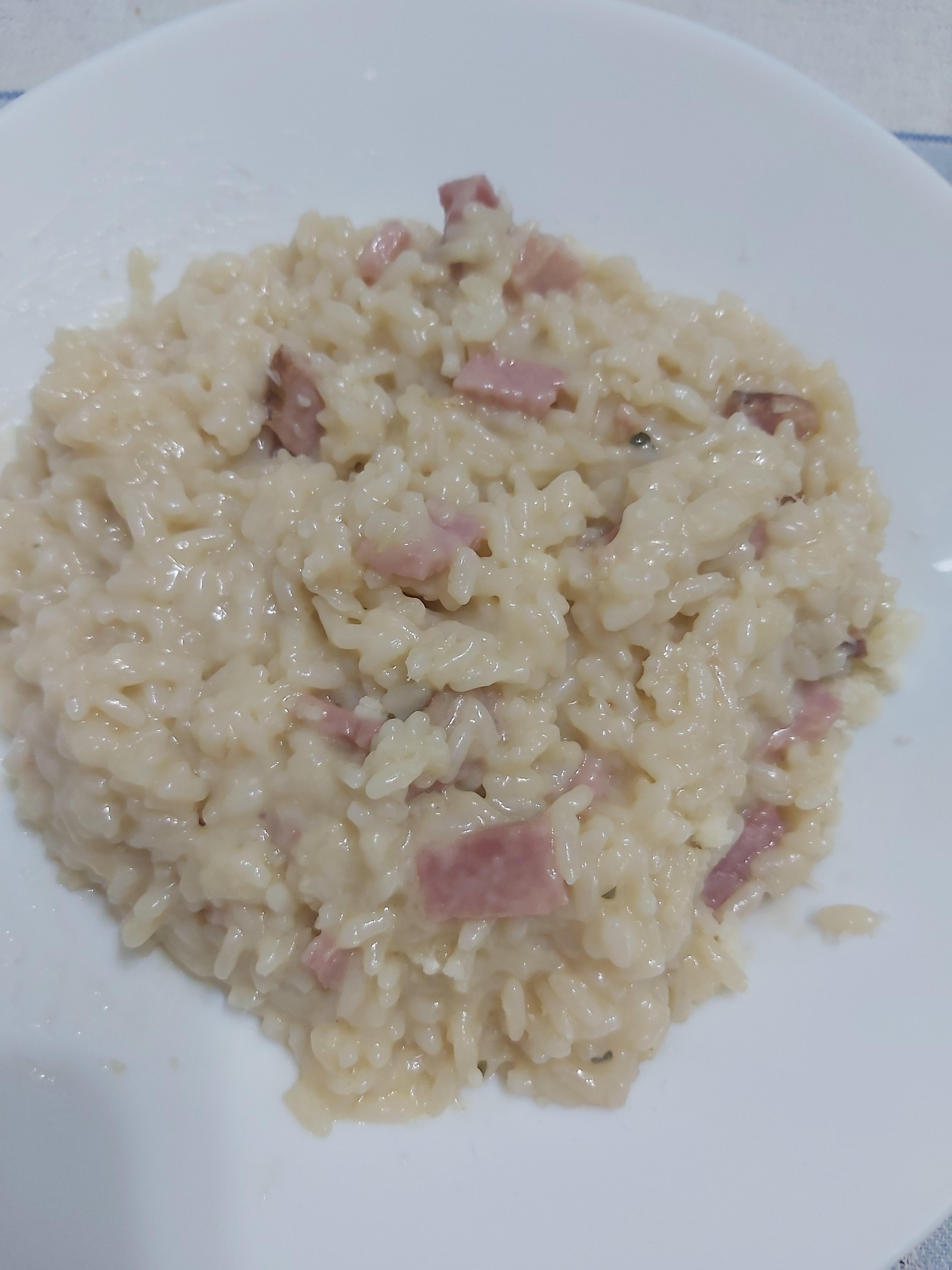 Risotto con prosciutto cotto