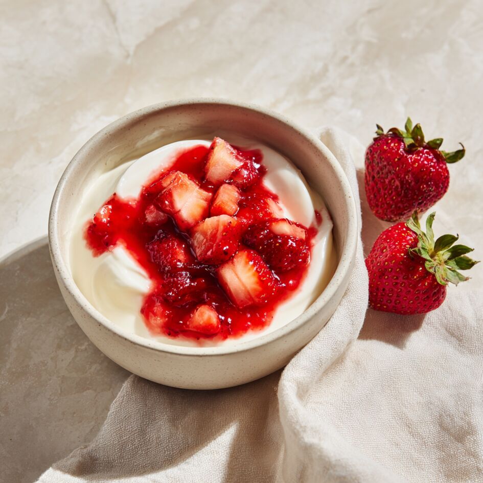 Iogurte gelado de morango