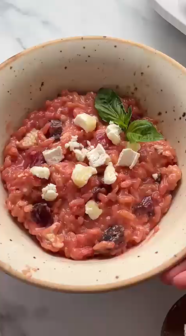 Risotto de remolacha y queso de cabra Realfooding