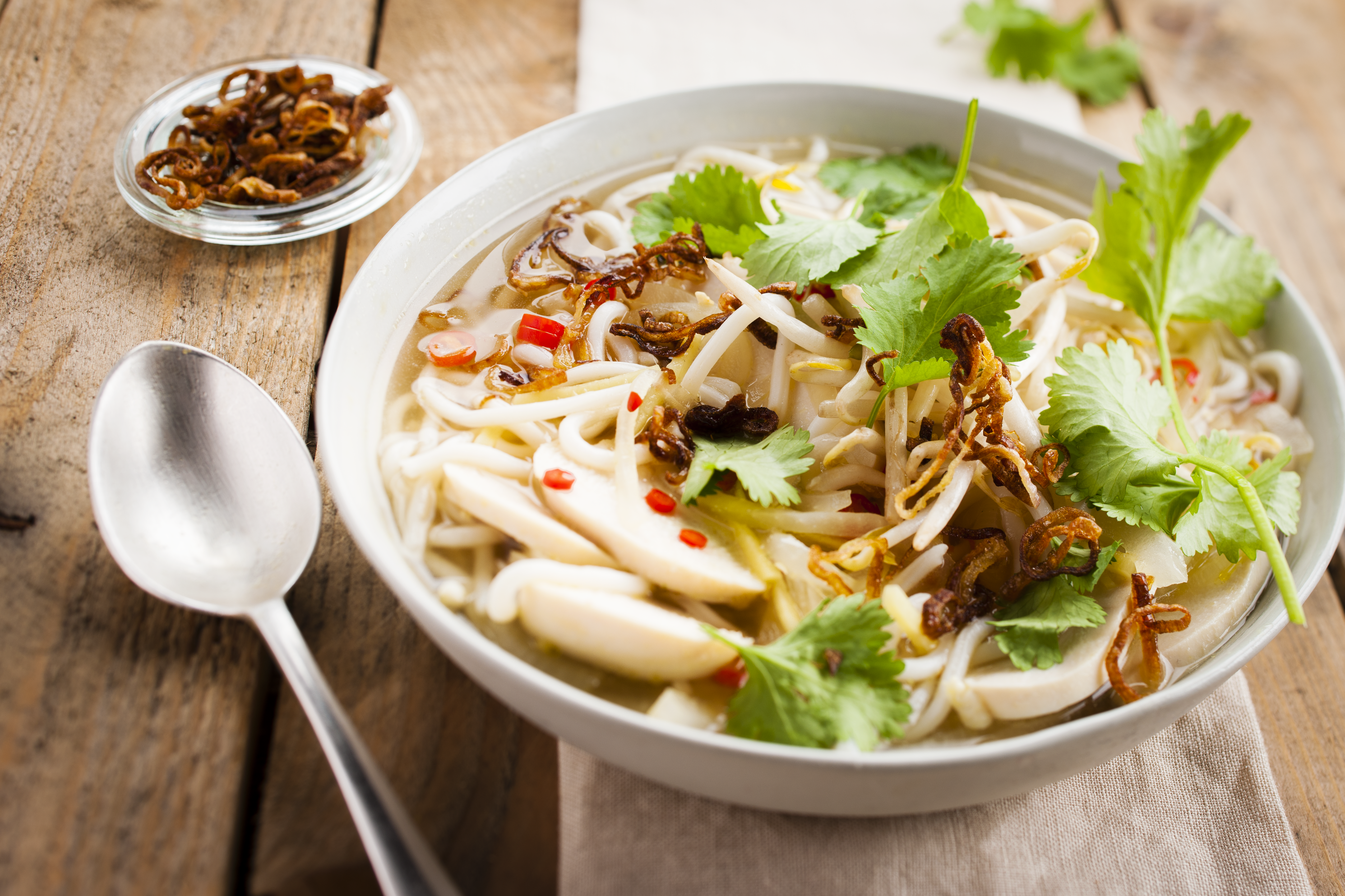 Sopa vietnamita con pollo