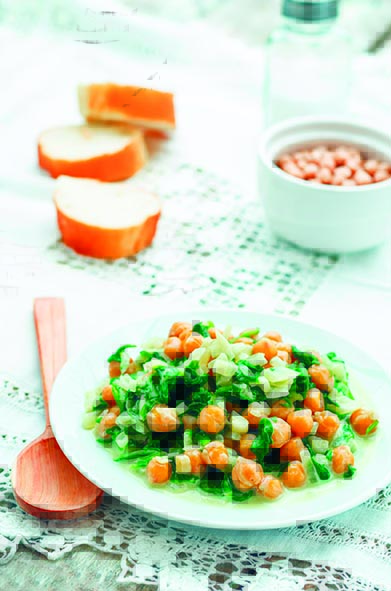Garbanzos con espinacas