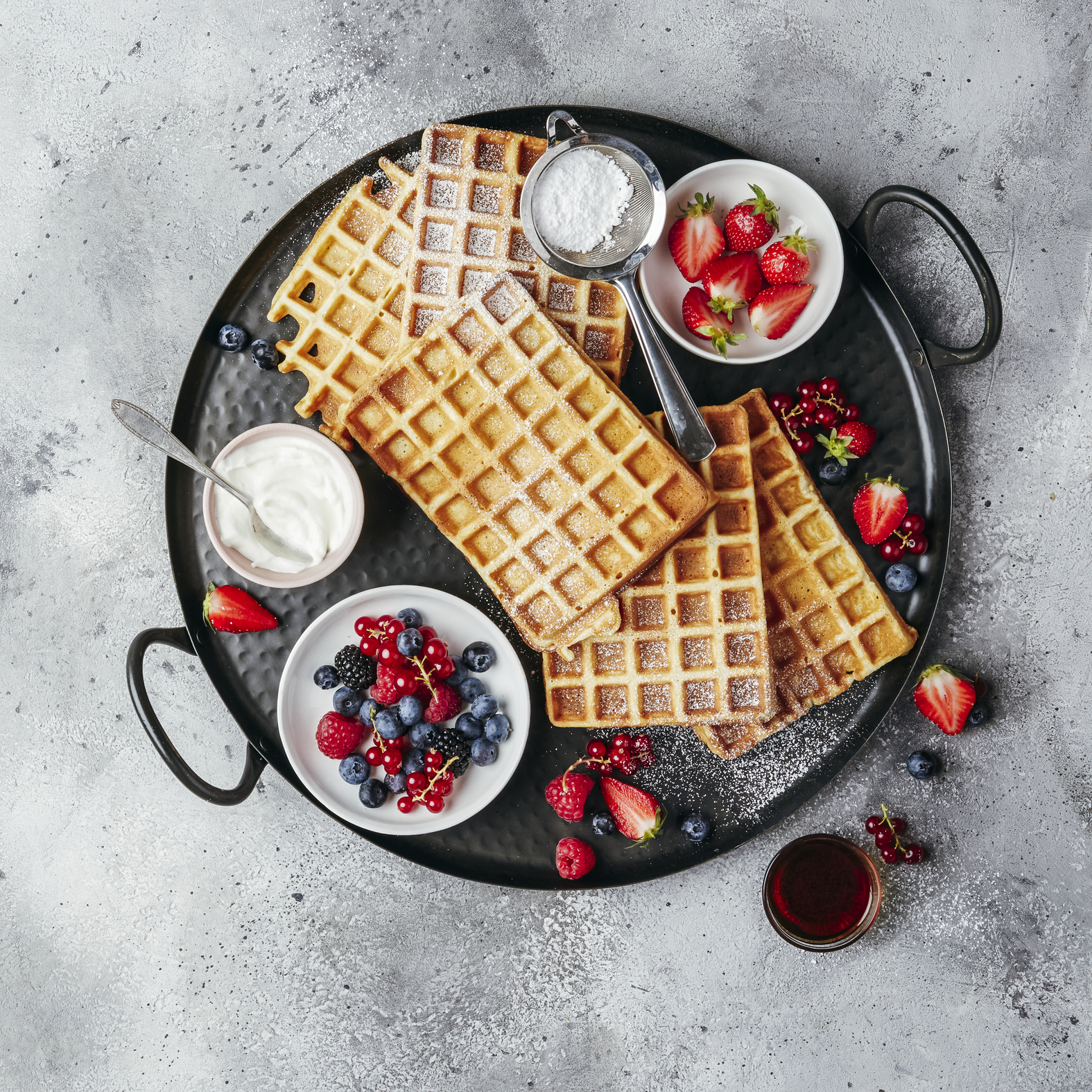 Waffel con frutta