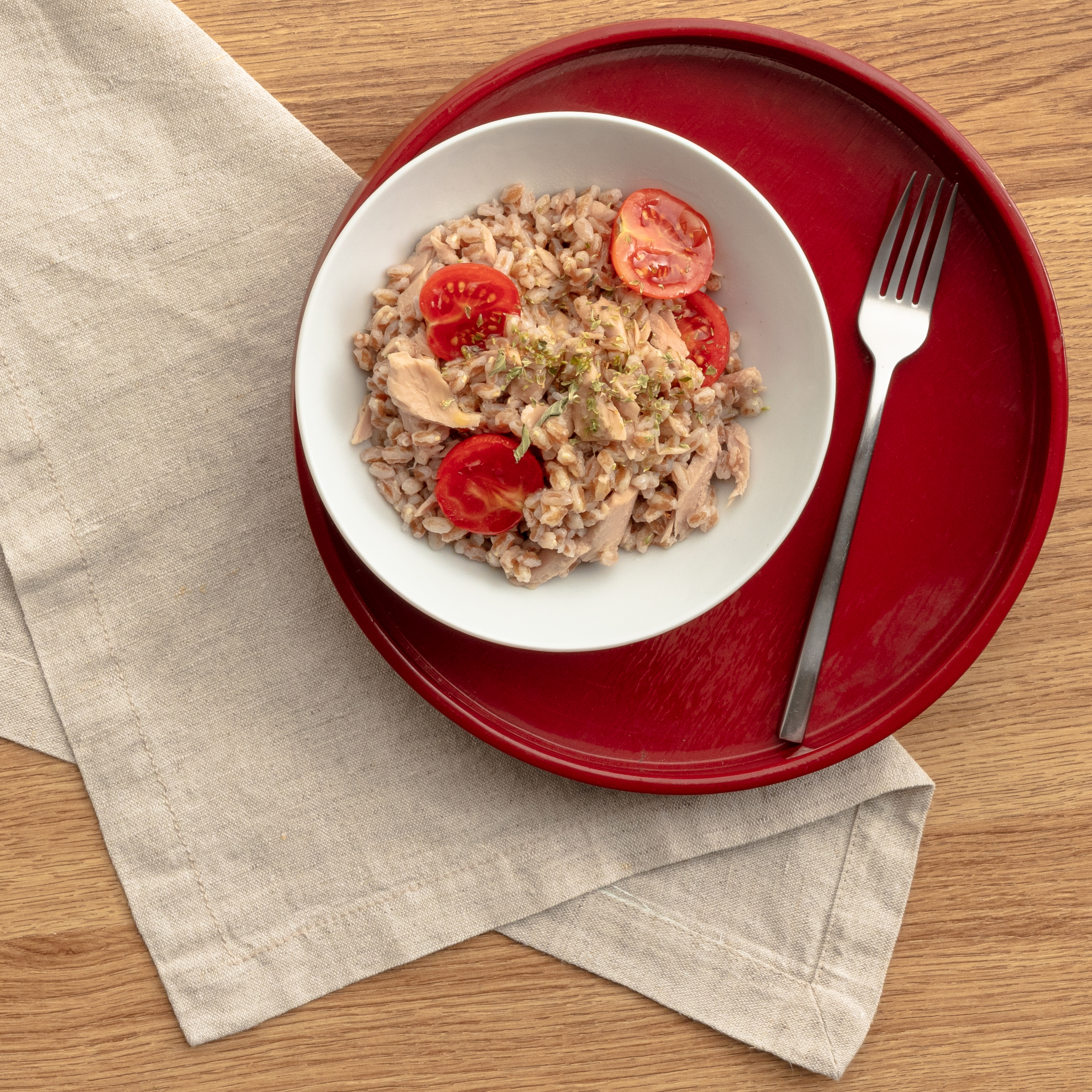 Farro pomodorini e tonno