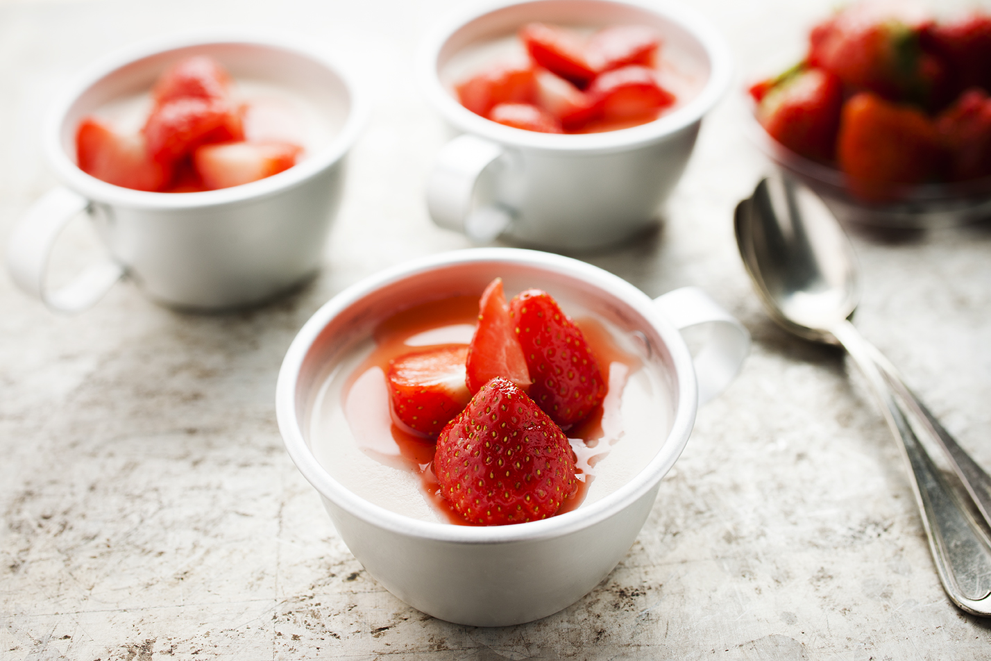 Panacota de fresas