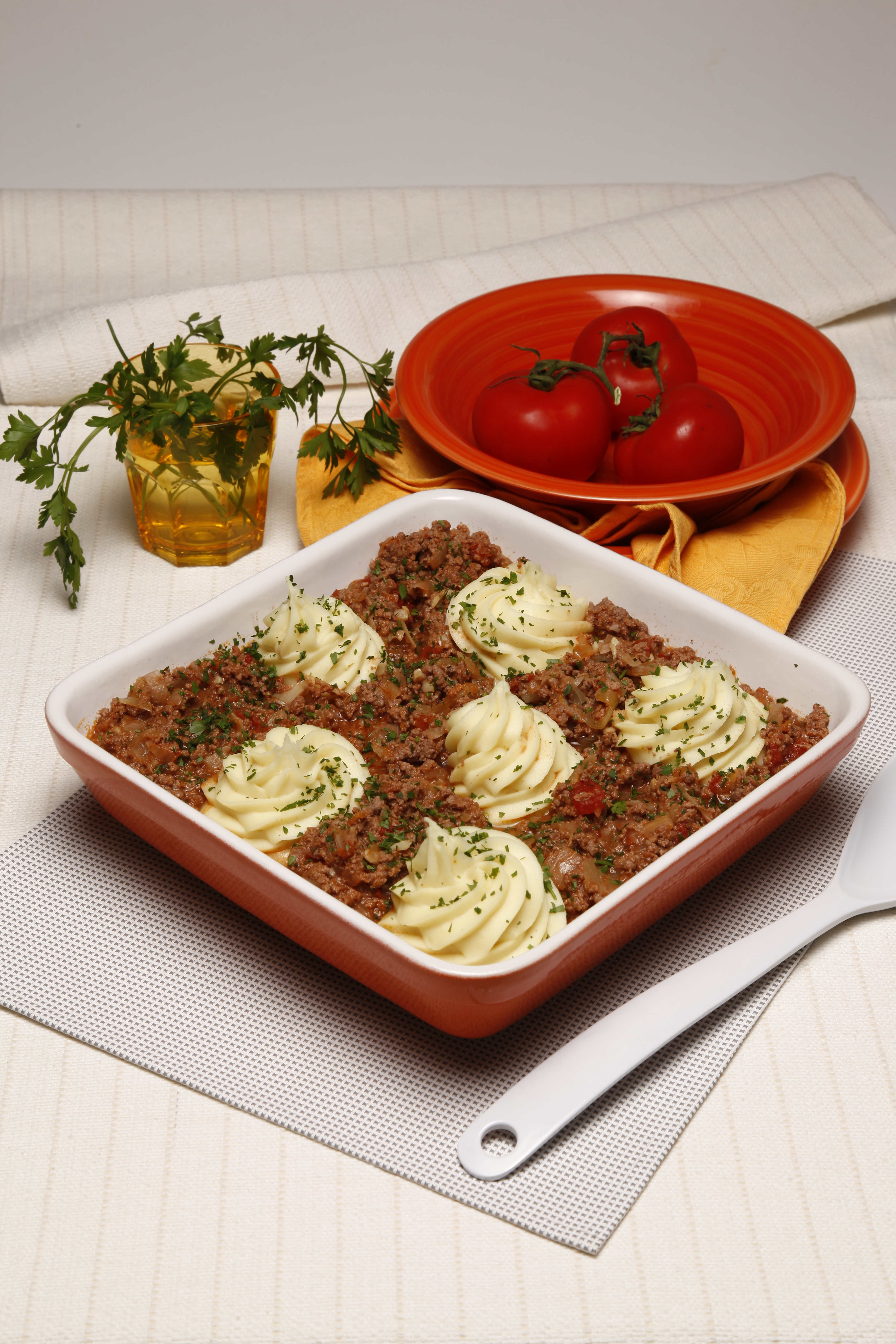 Puré de batata com carne picada
