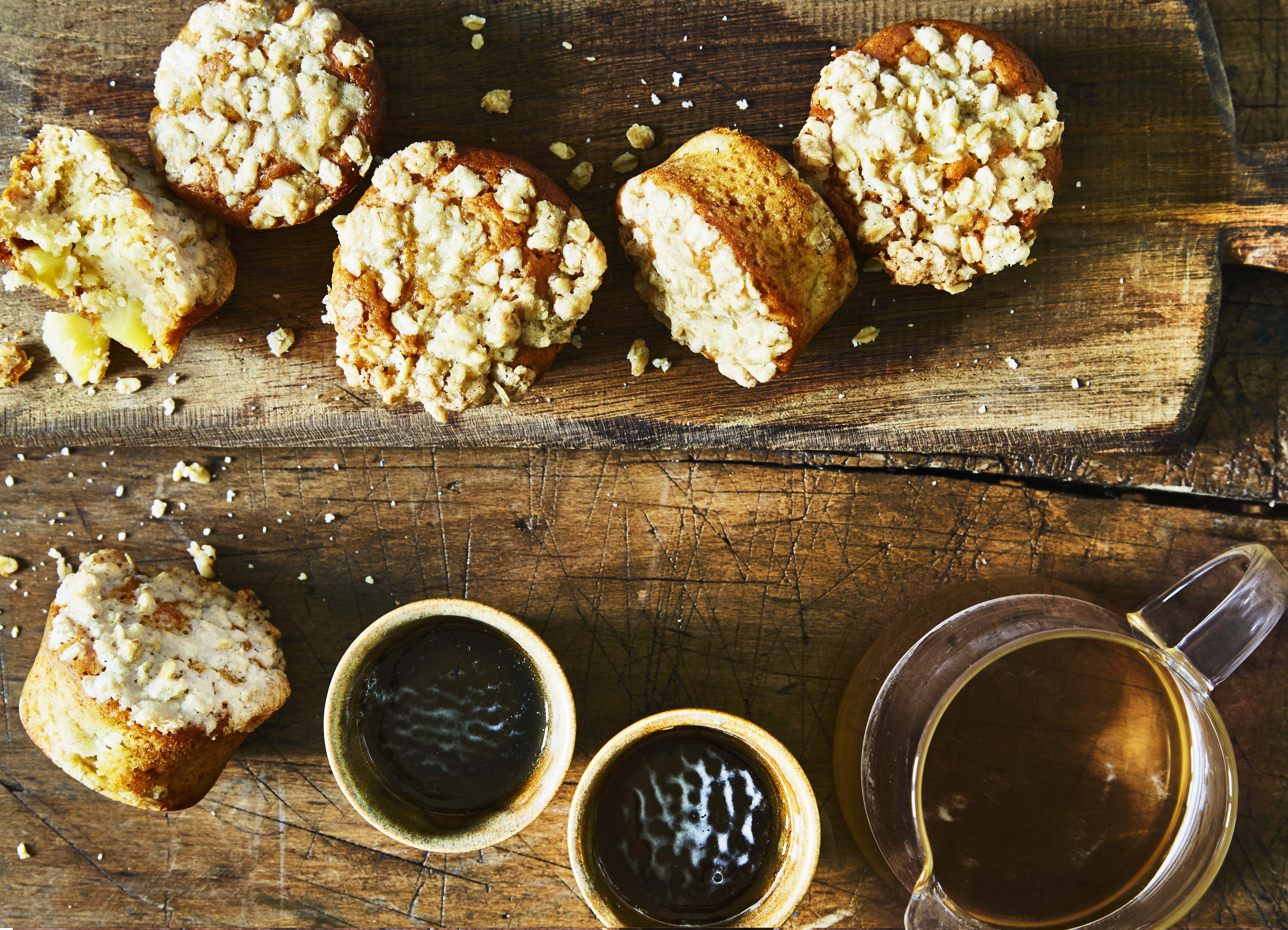 Vegan muffins met appelcrumble