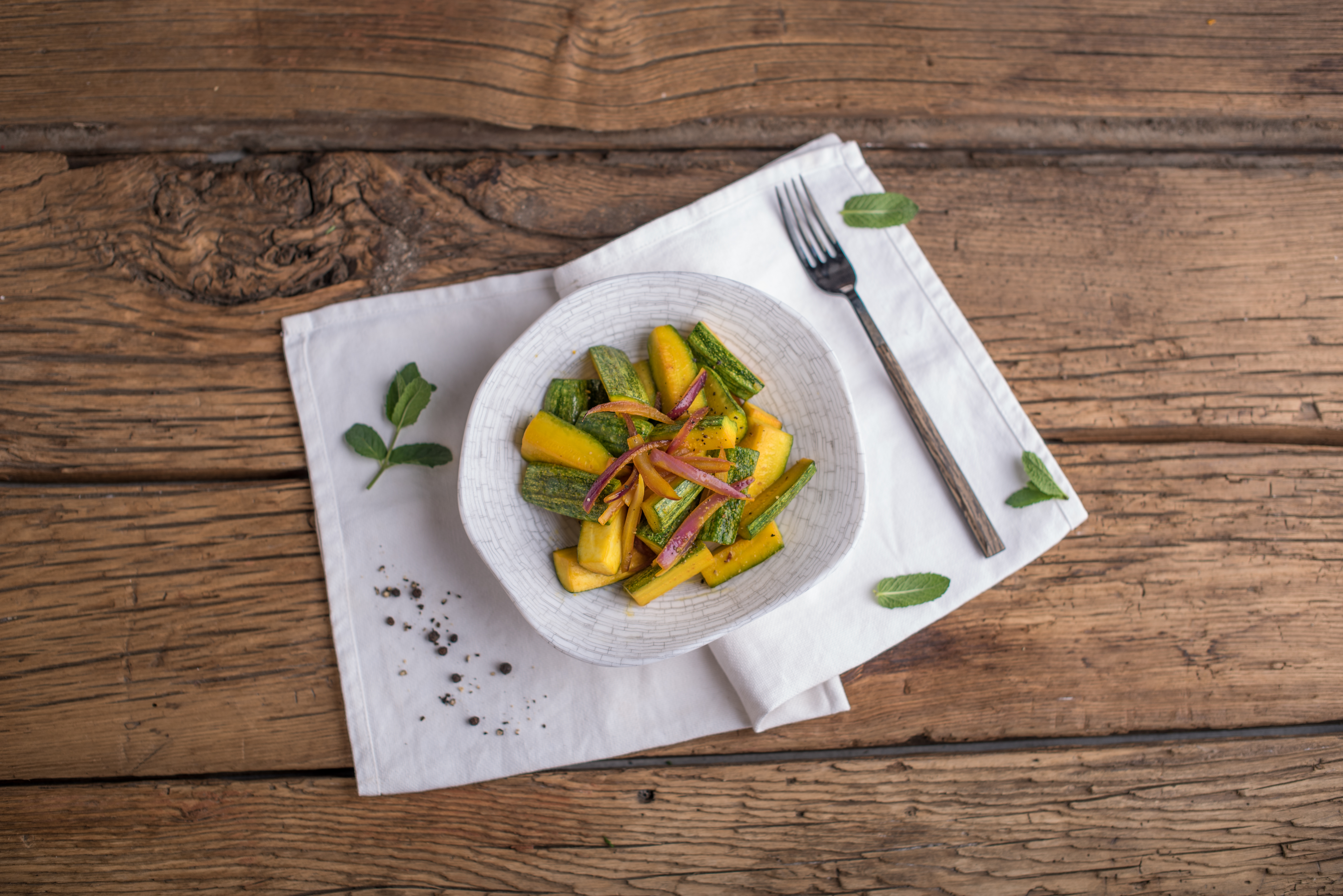 Zucchine menta e zafferano