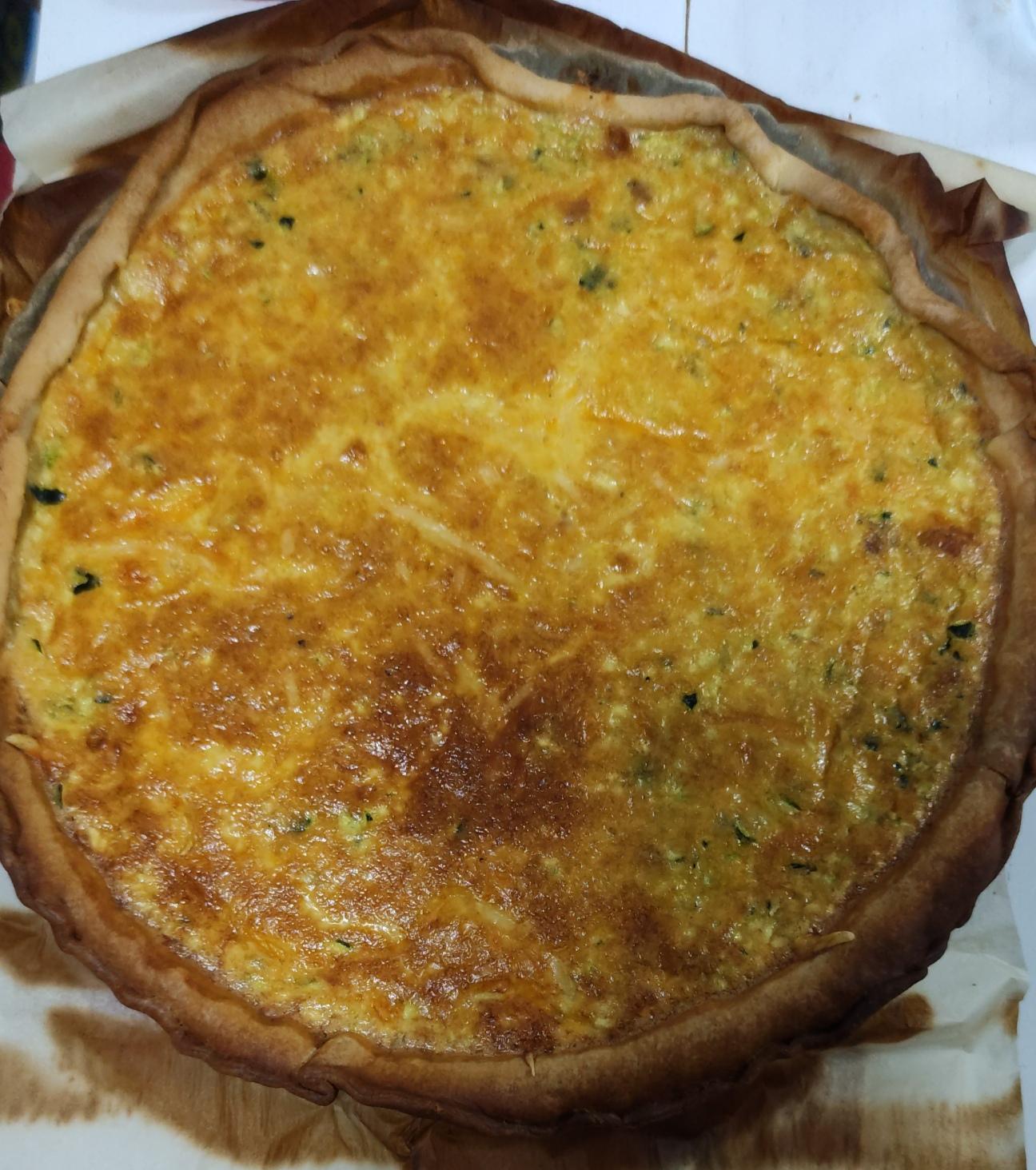 Quiché de calabacín y bacon