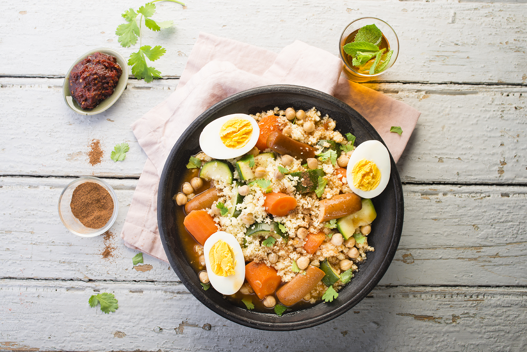 Couscous con uova sode