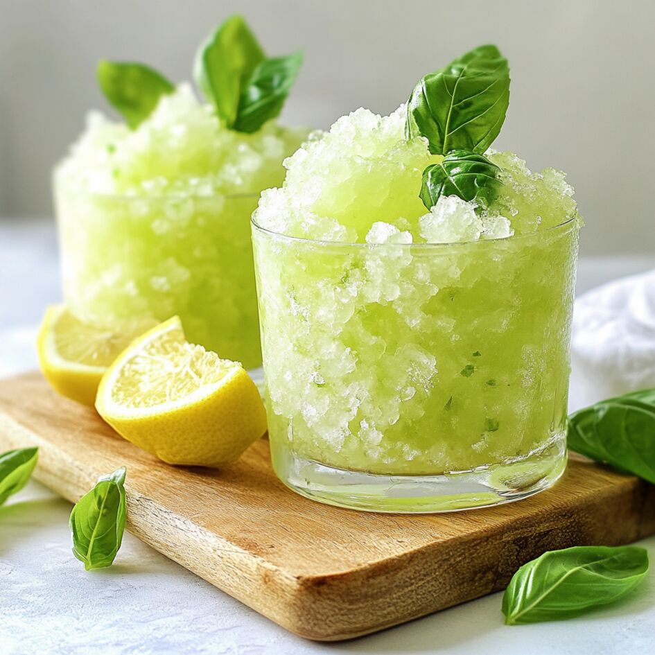 Granita al limone e basilico