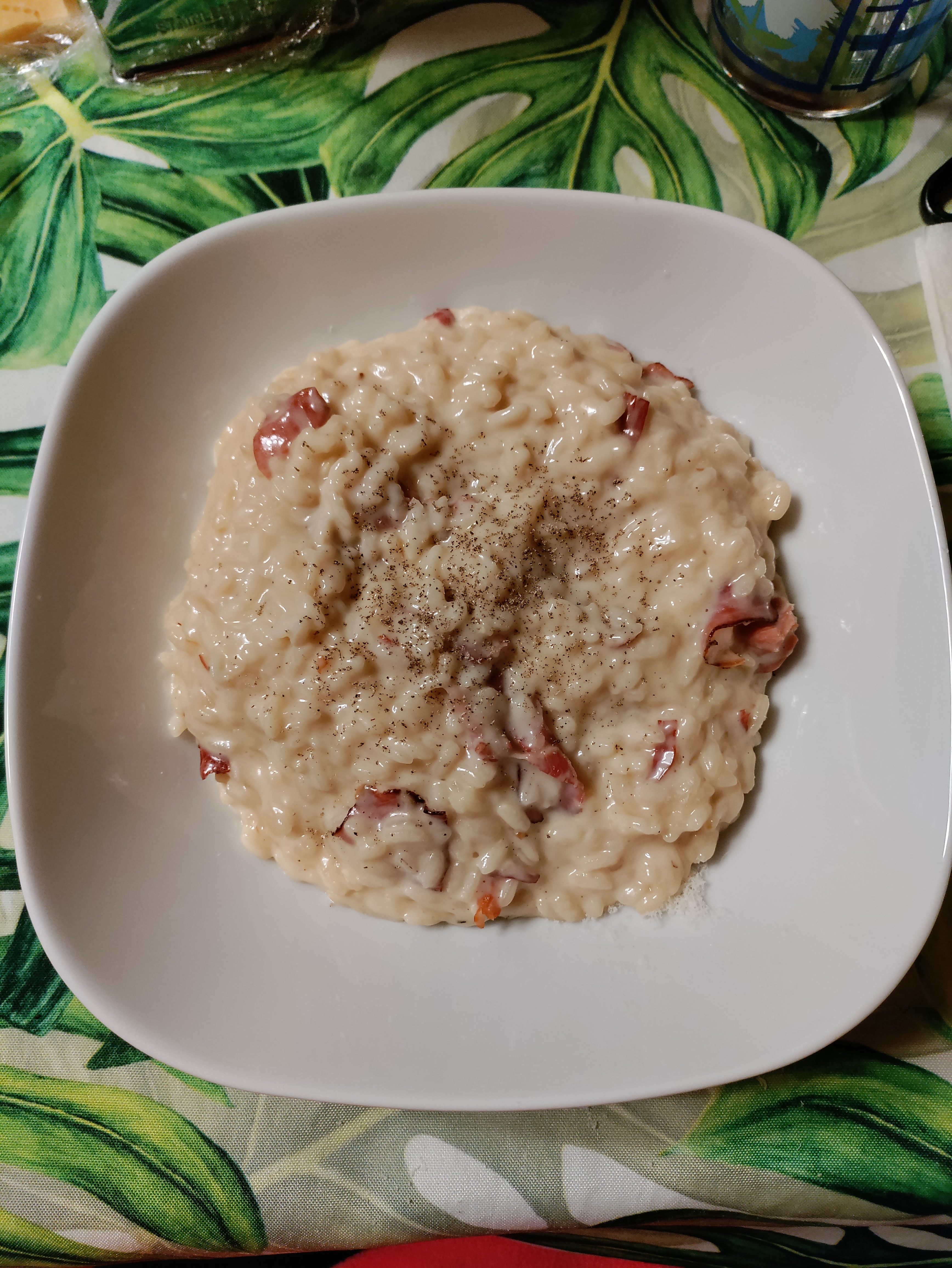 Risotto con speck e stracchino