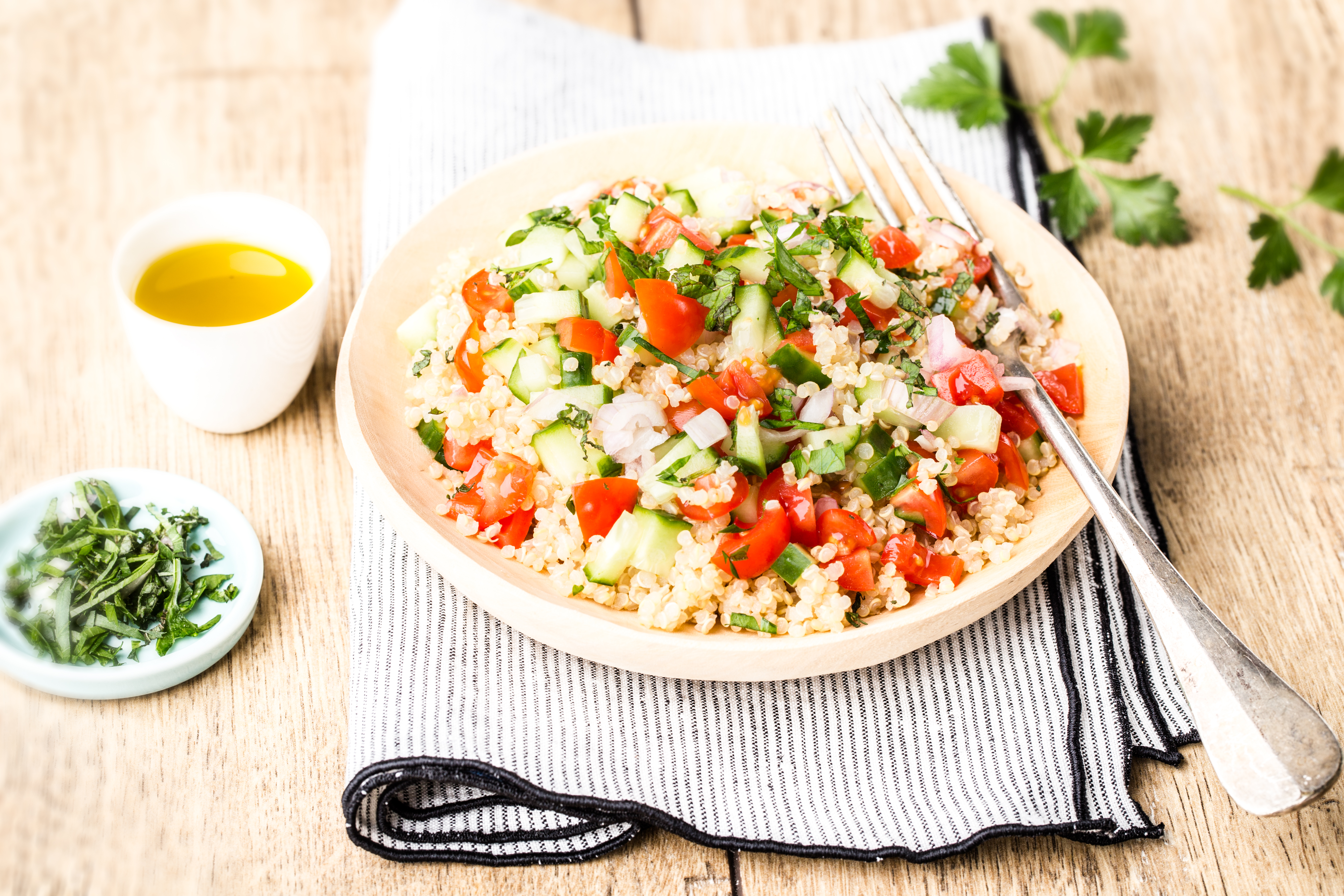 Salada de quinoa com pepino