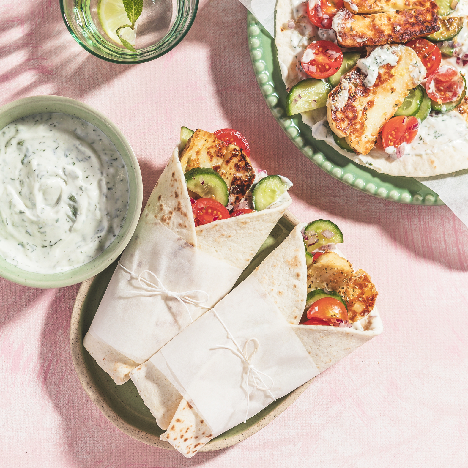 Halloumi gyros wraps