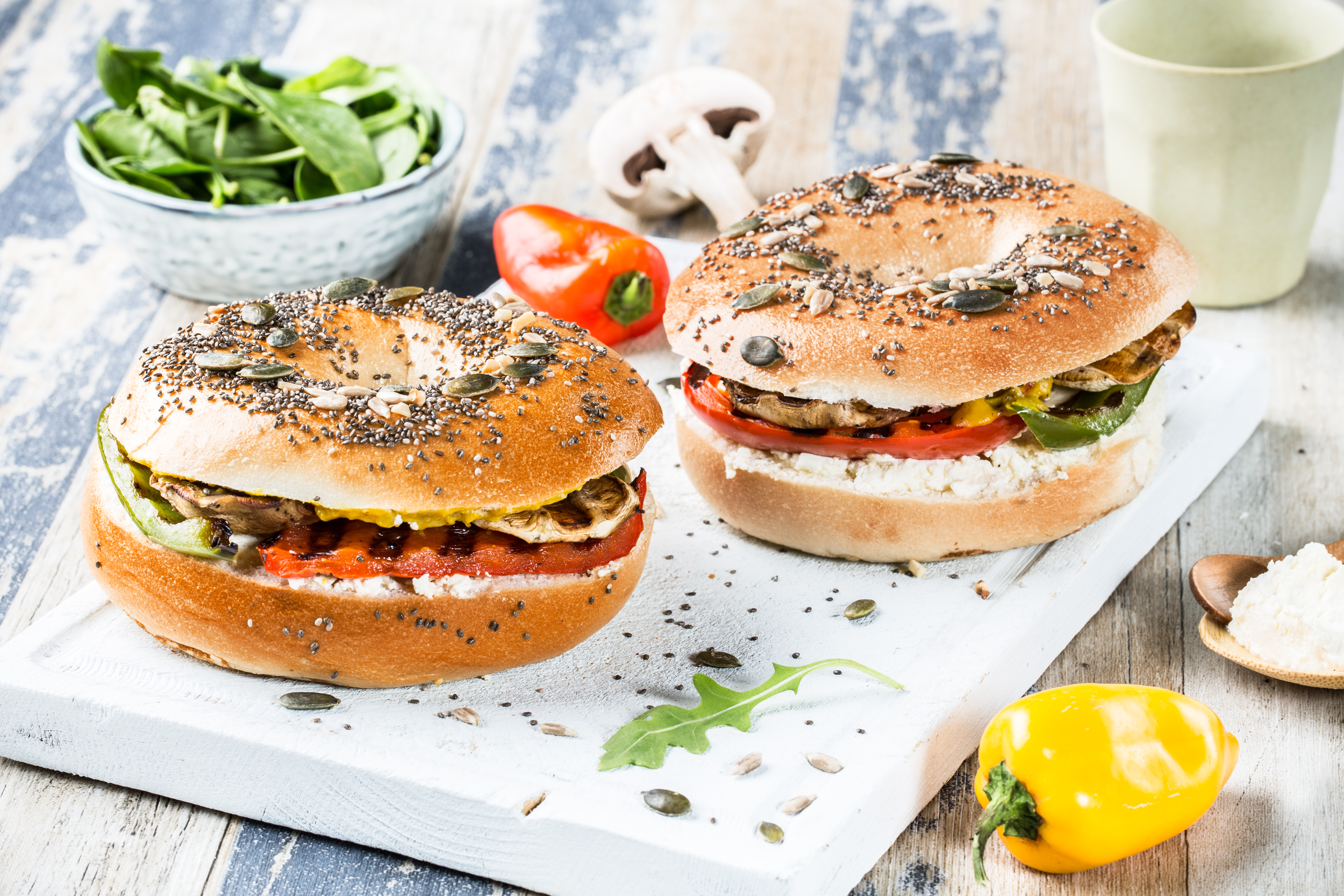 Bagel vegetariano