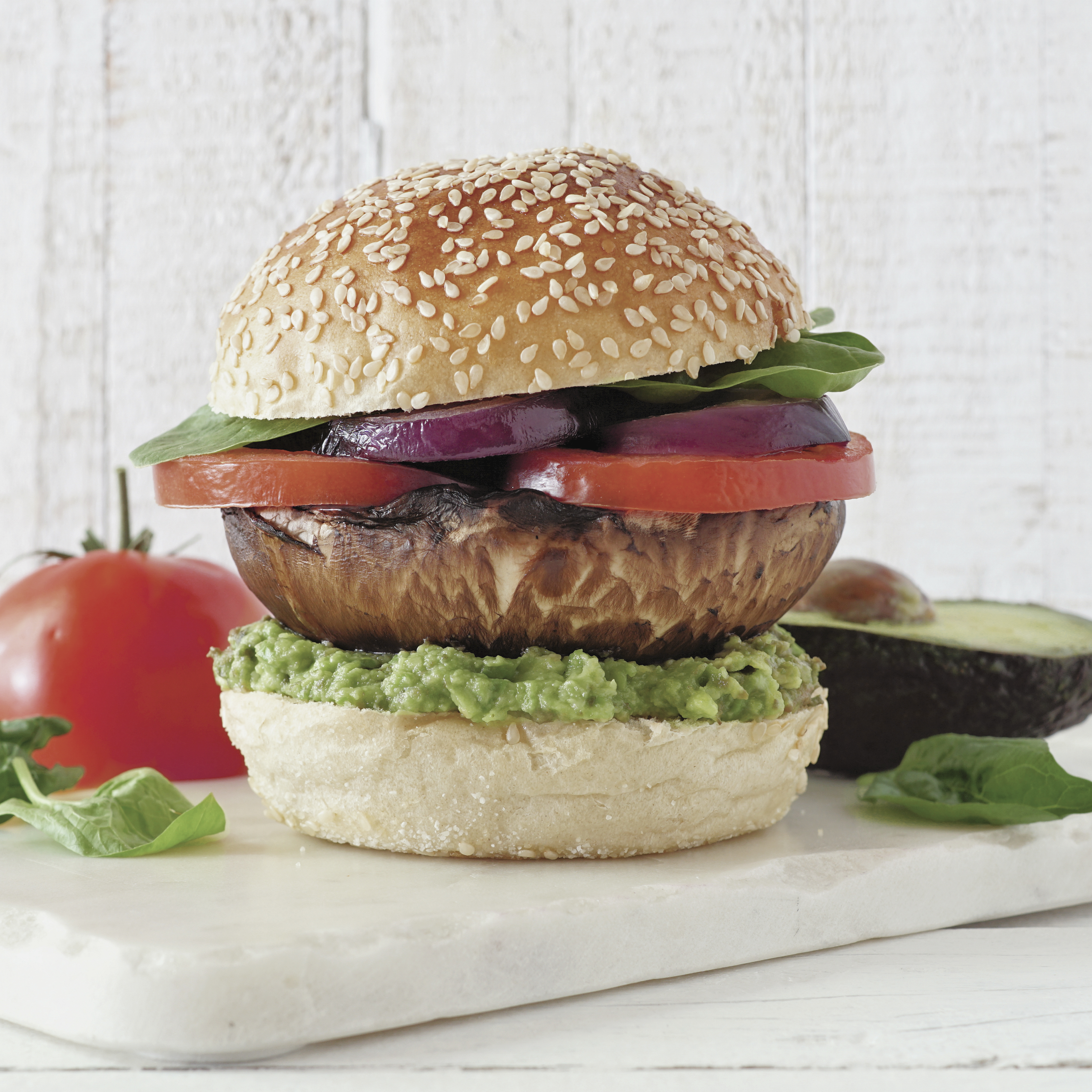 Hambúrguer de cogumelo Portobello grelhado