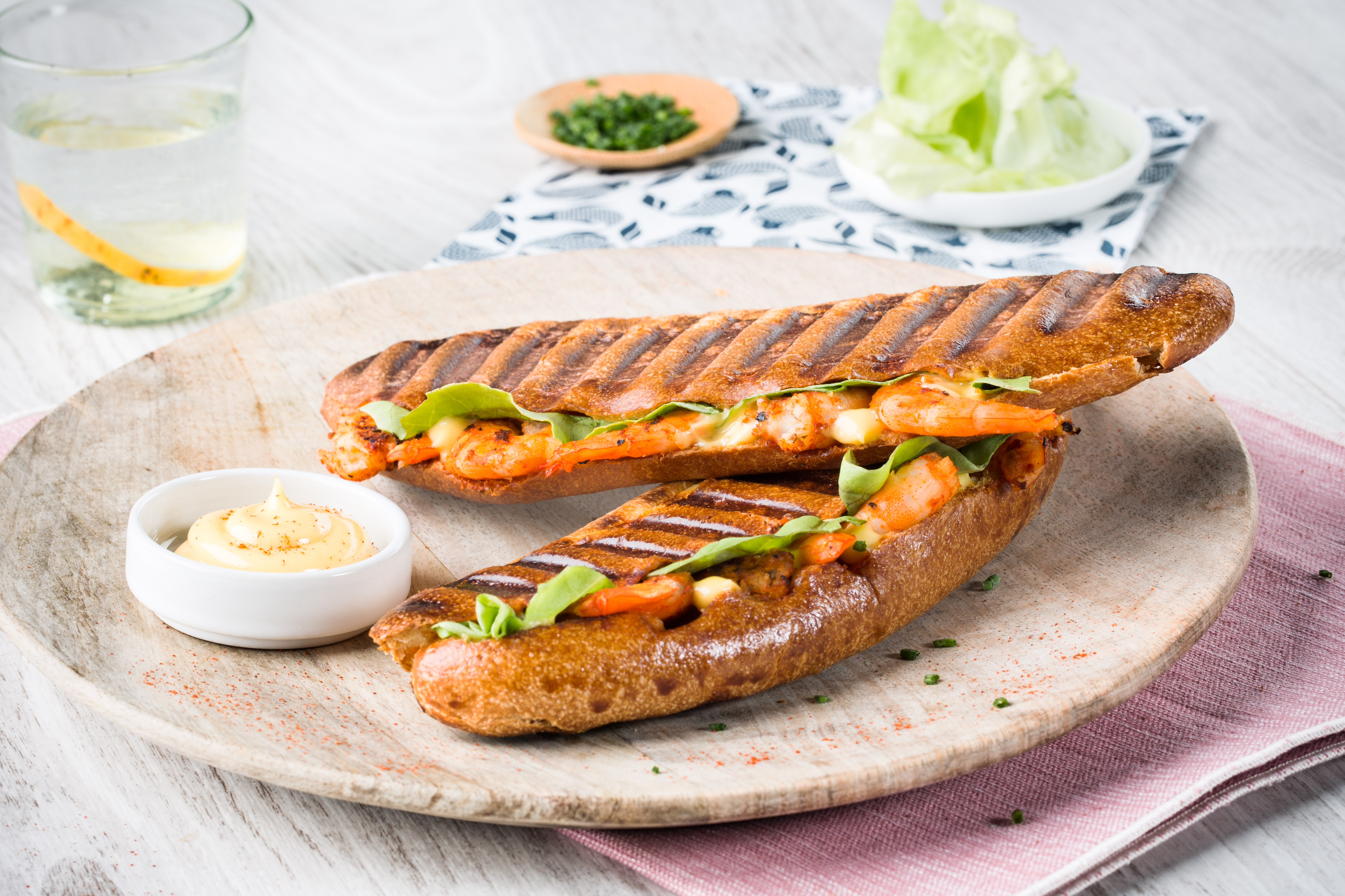 Spiced shrimp hotdog