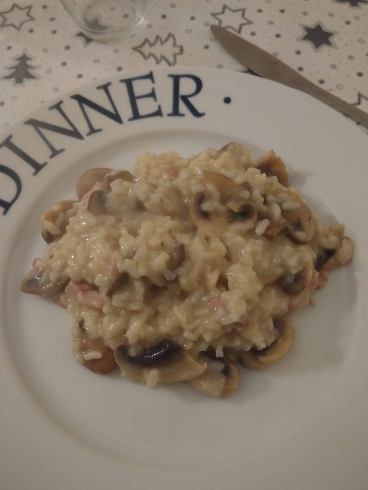 Risotto de cogumelos e bacon