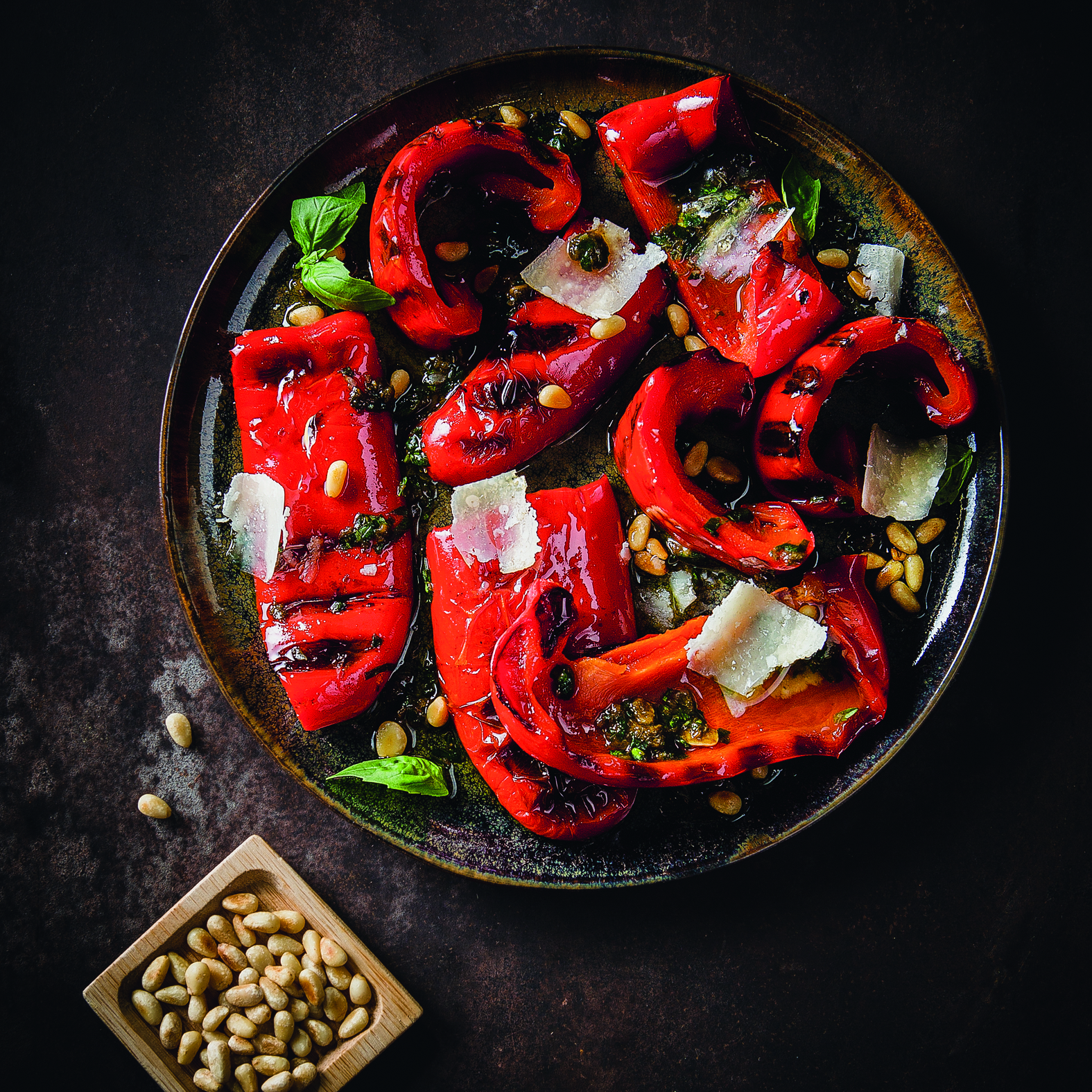 Gegrilde paprika op z'n Italiaans