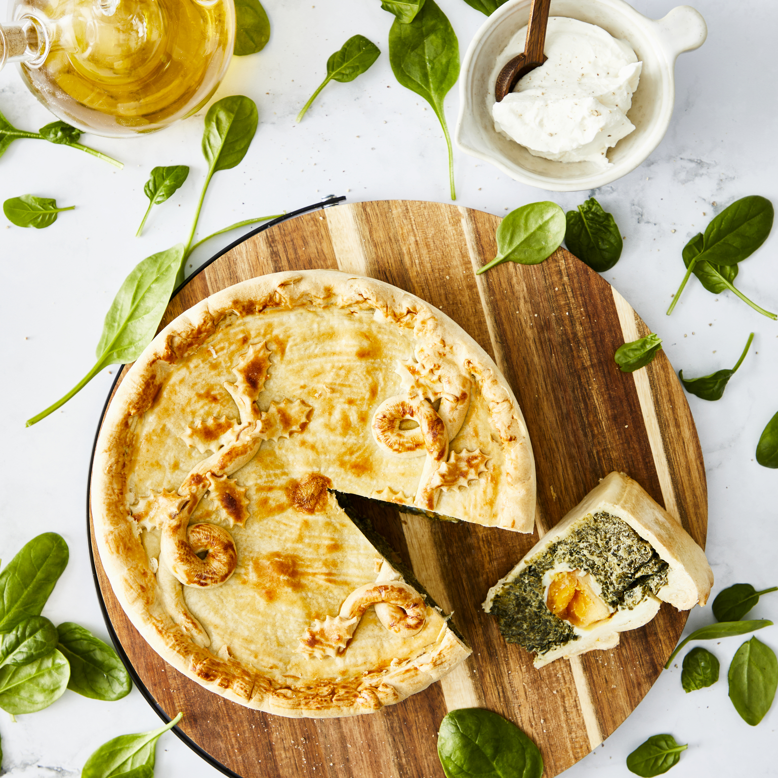 Tarte de ovo e espinafres