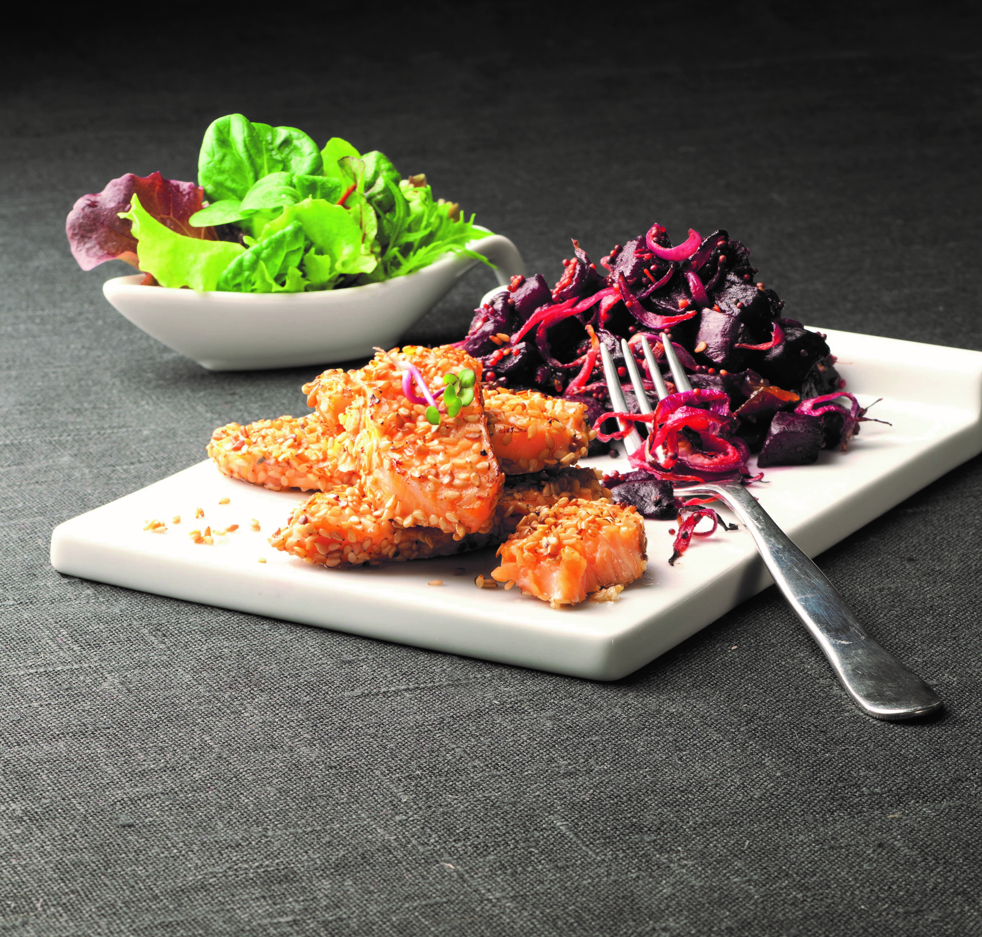 Lachs Mi-cuit mit Rote-Bete-Chutney