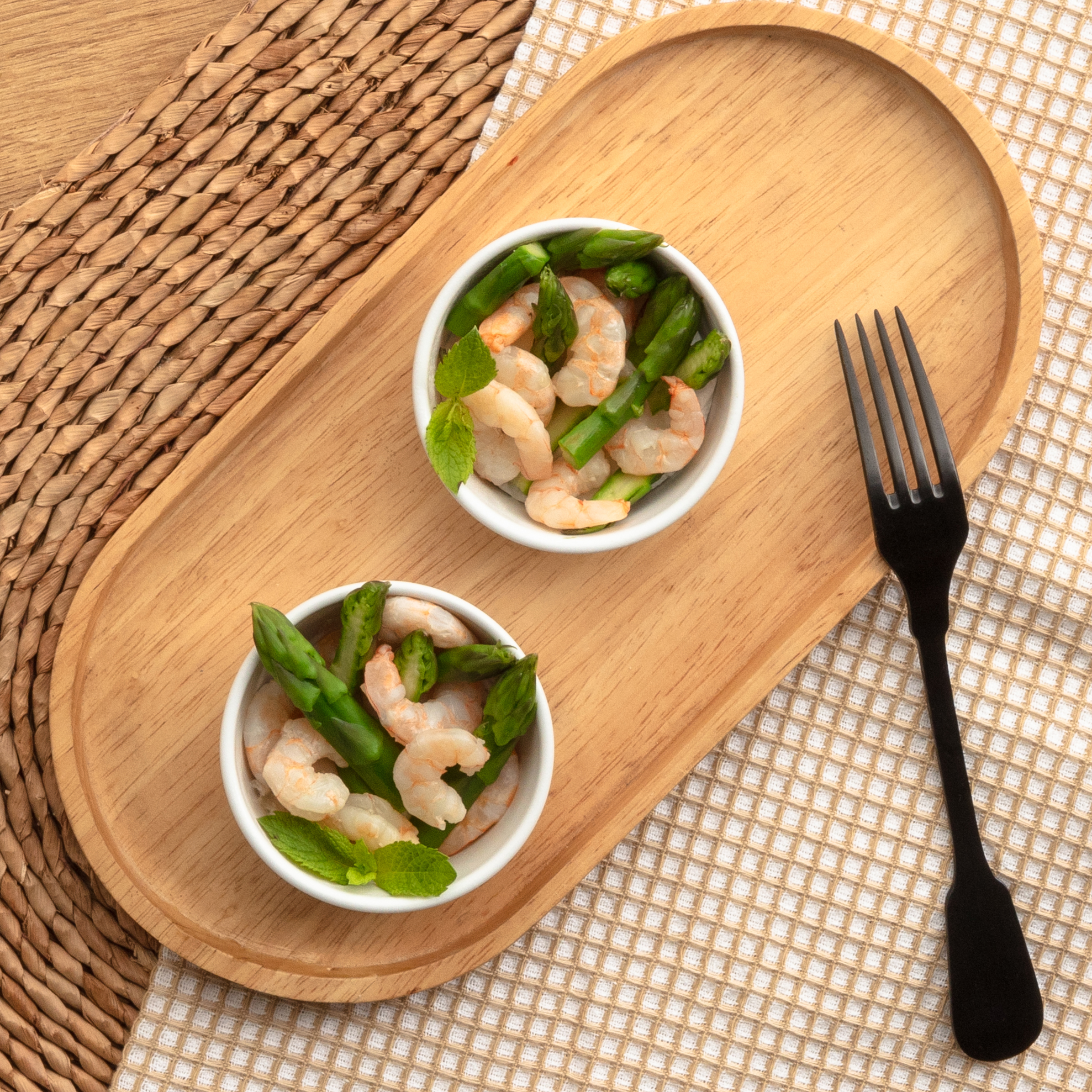 Gamberetti e asparagi