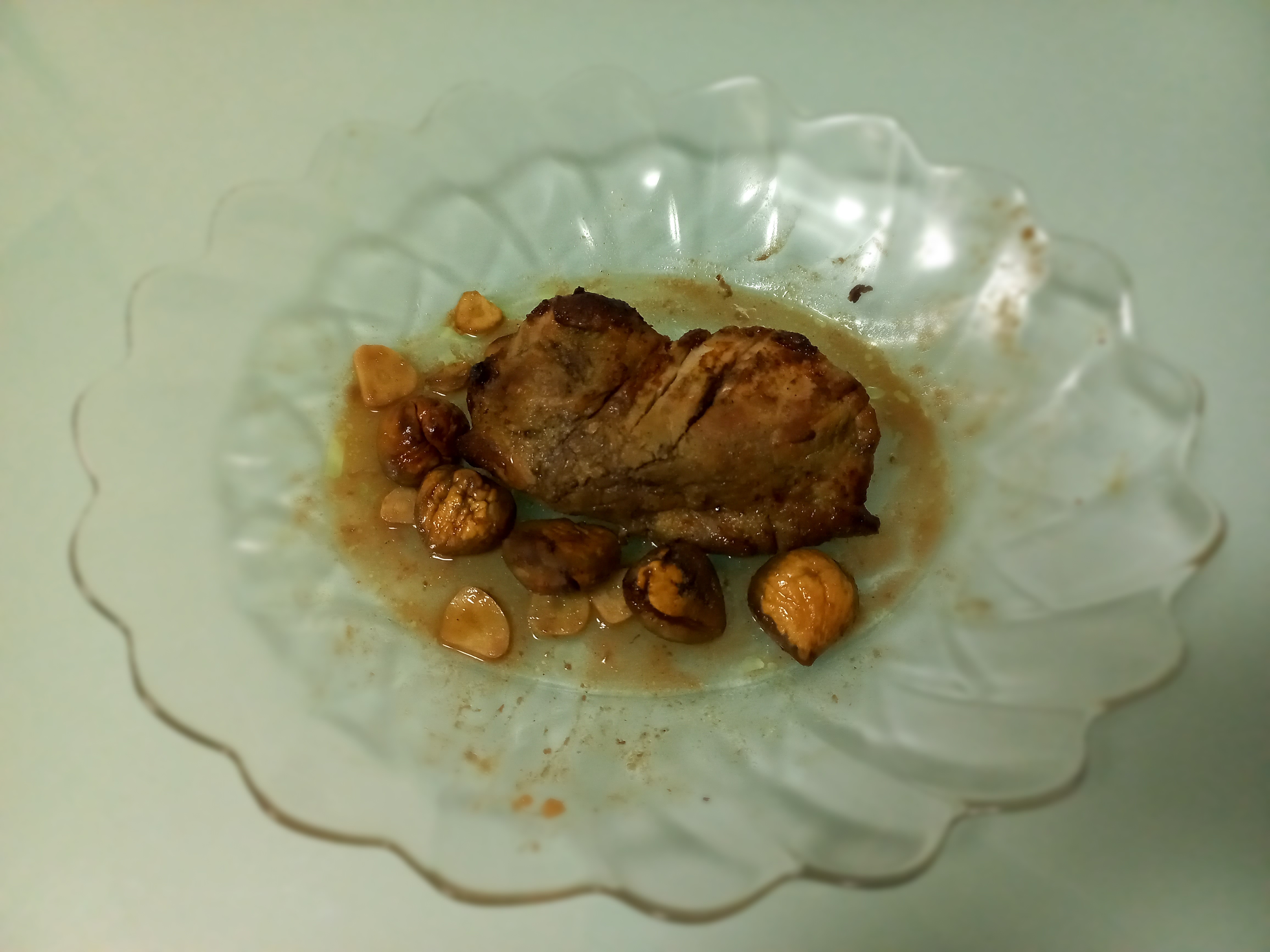 Lombinho de porco com castanhas