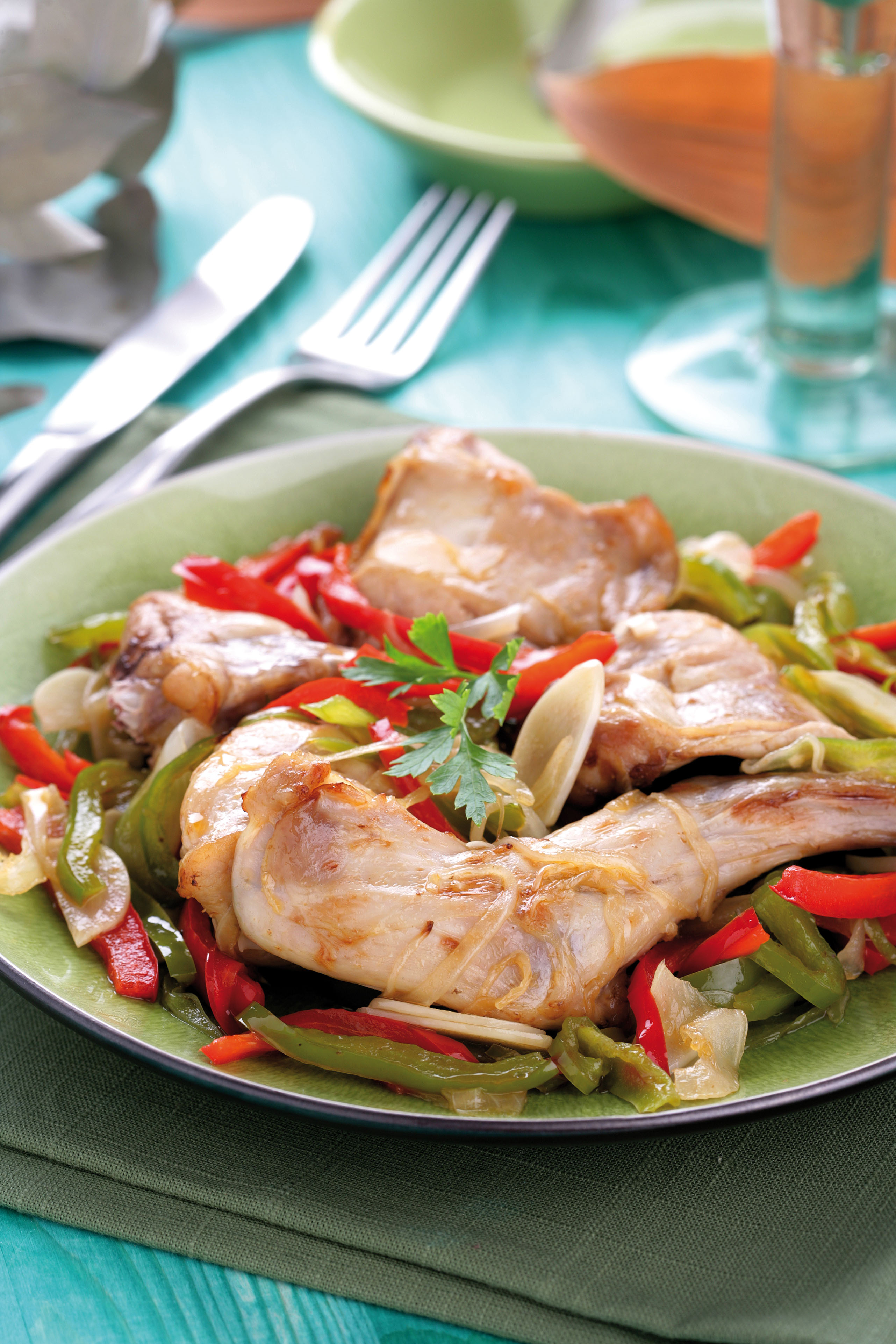 Kaninchen mit Paprika