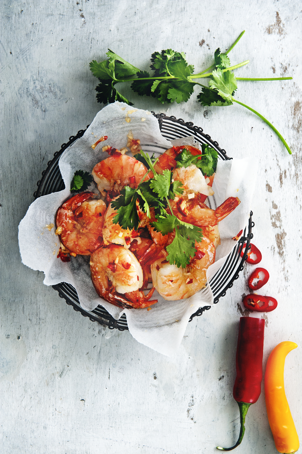 Chili-gamba's met aioli