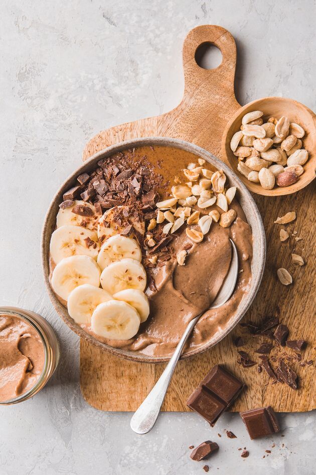 Gelado de chocolate e banana