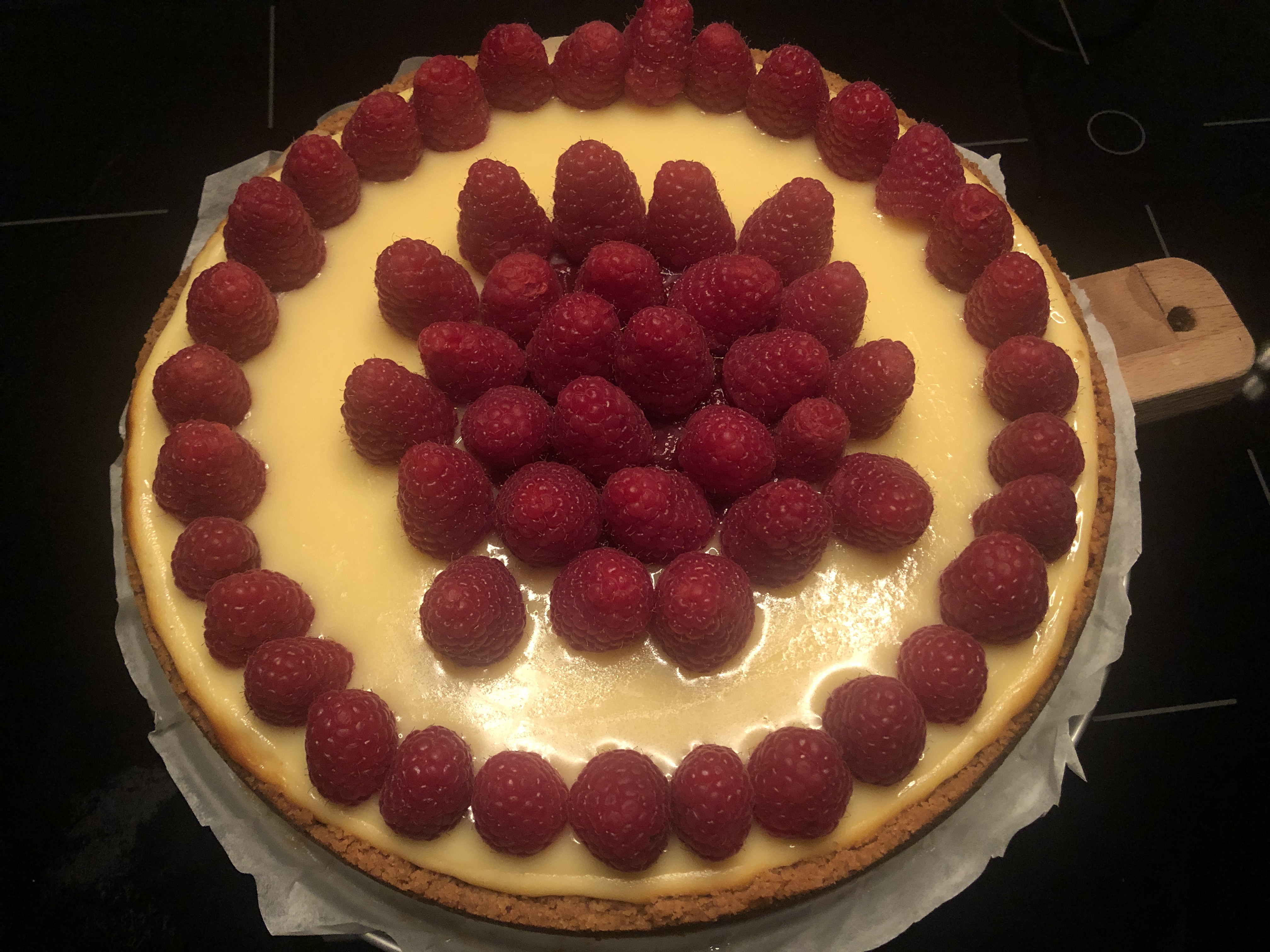 Cheesecake cioccolato bianco e lamponi