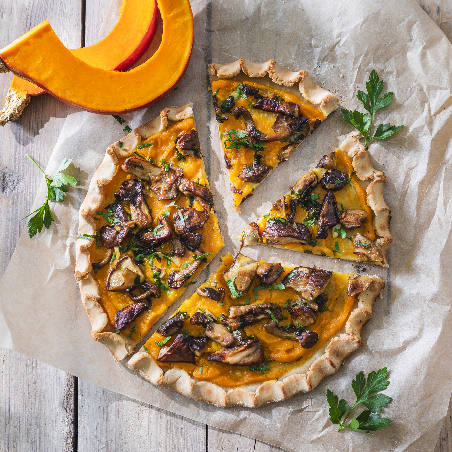 Vegane Pilzpizza