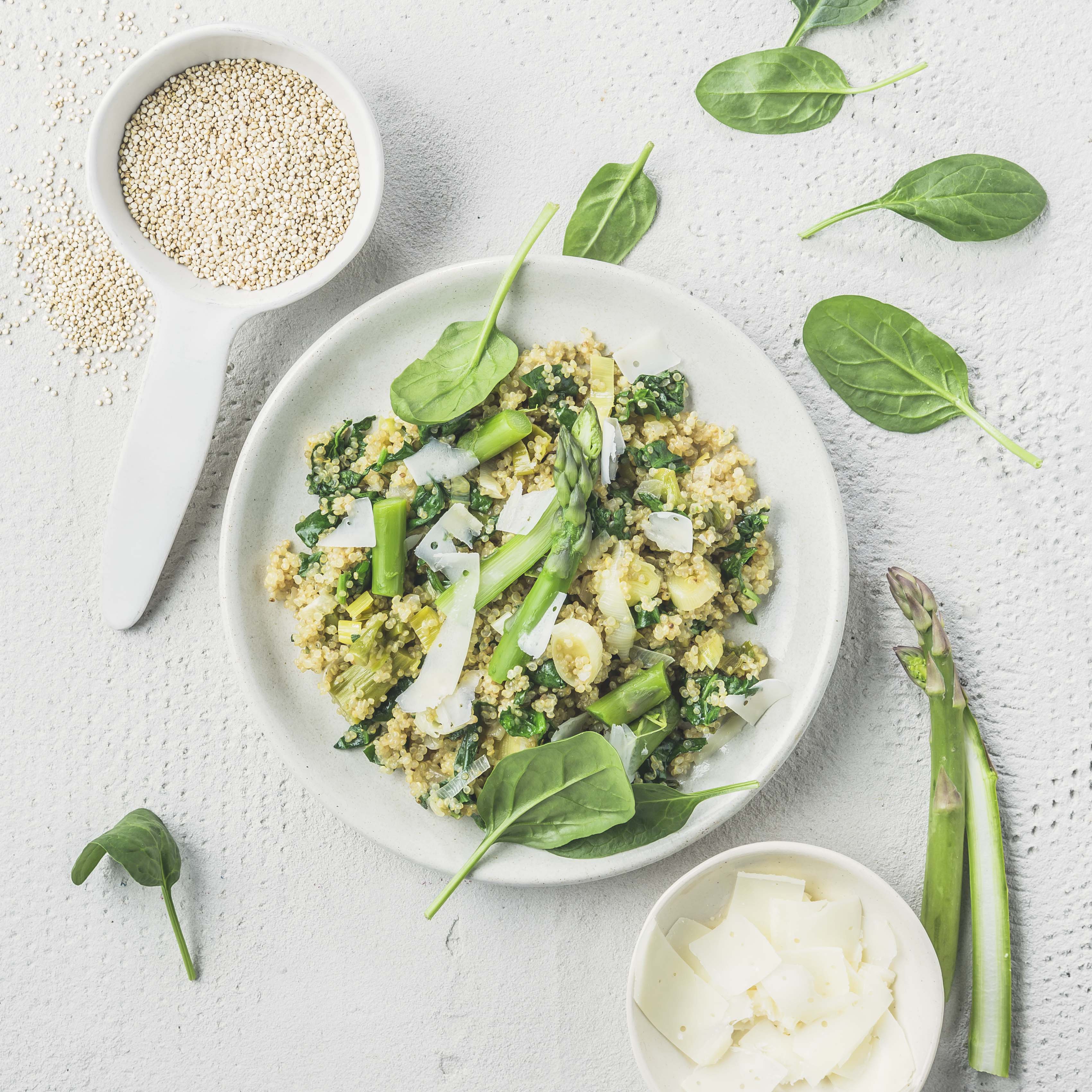 Quinotto con verdure verdi