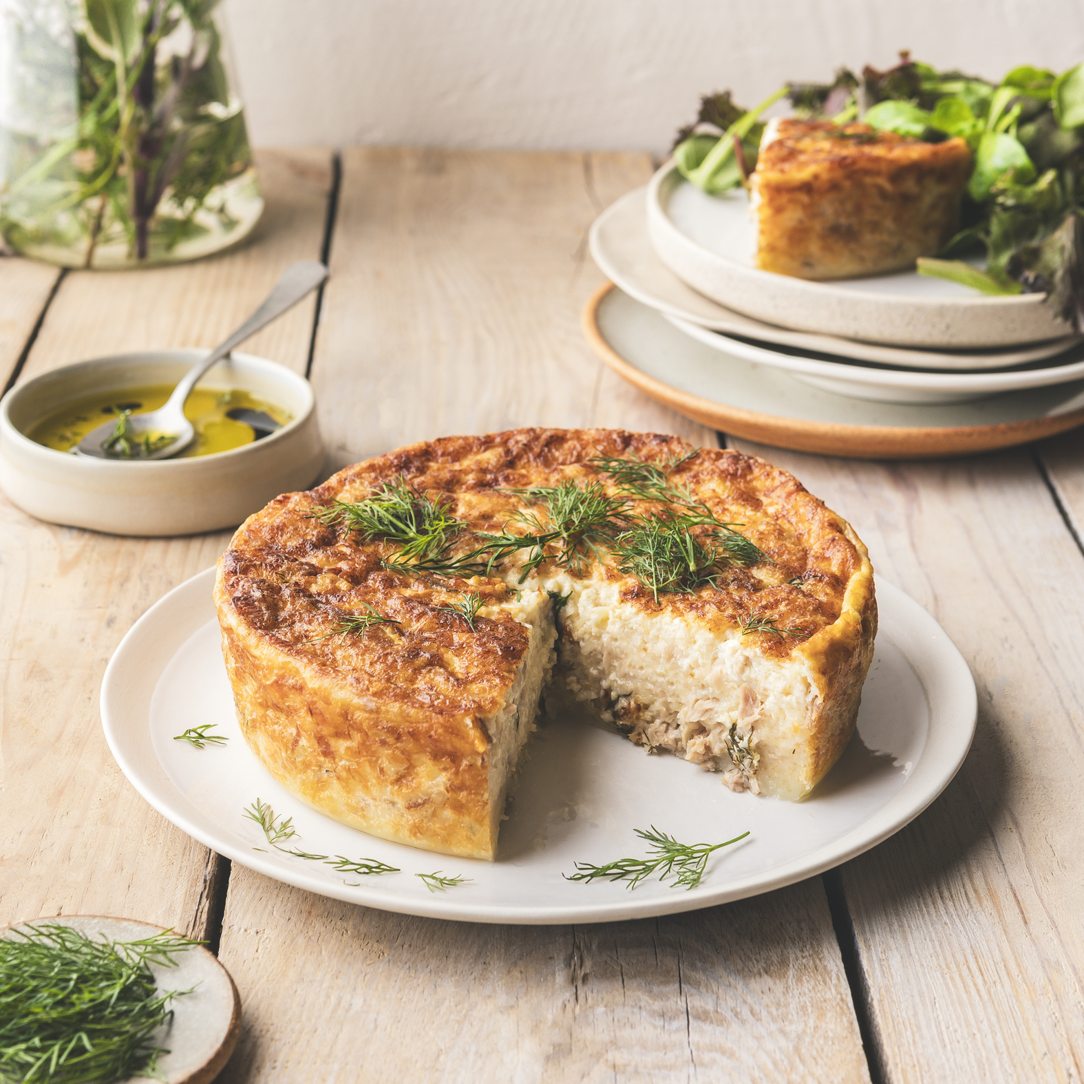 Quiche de atum sem crosta