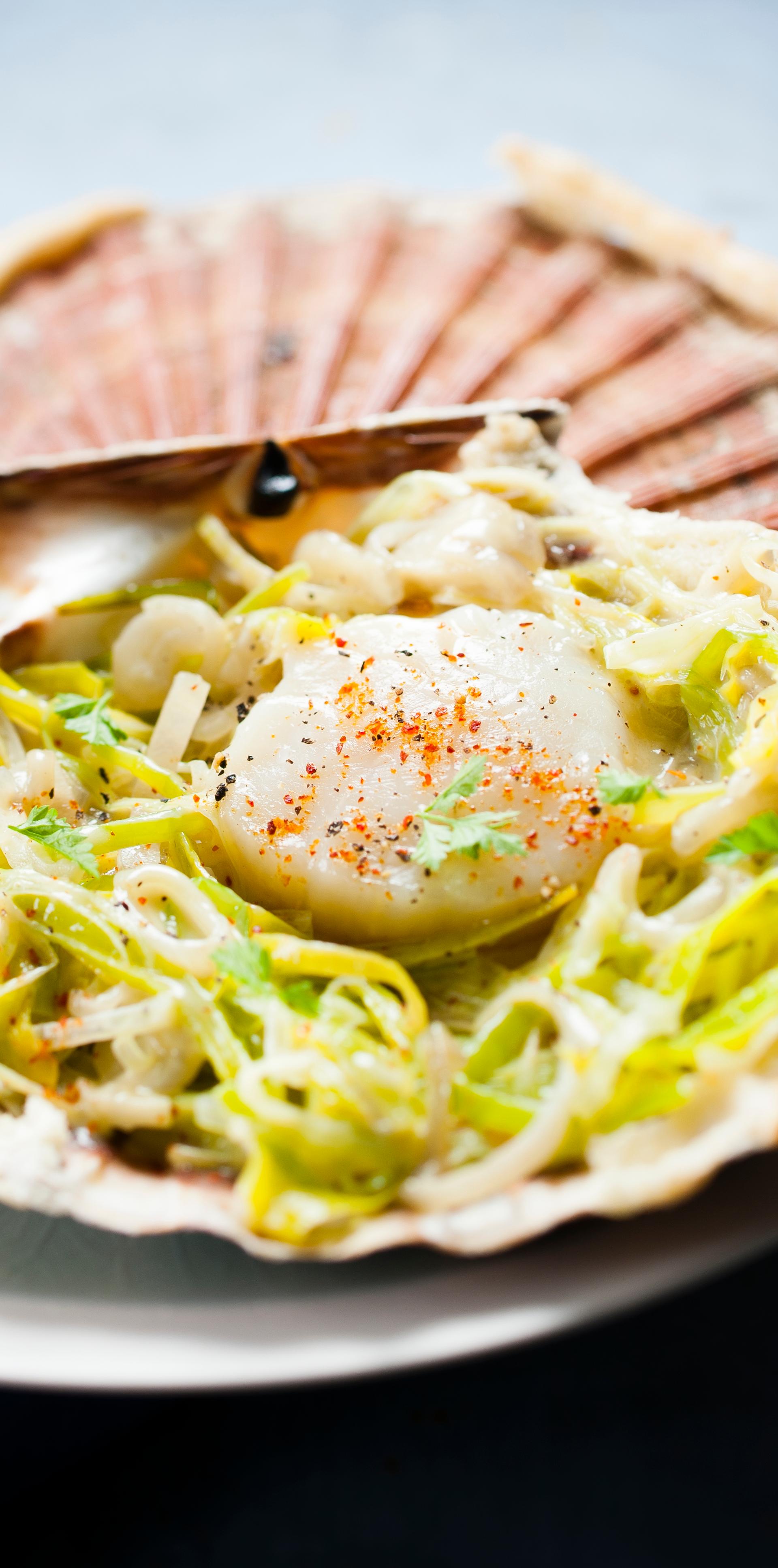 Saint Jacques Au Noilly Prat Sur Lit De Poireaux Noix de st Jacques sur lit de fondue de poireaux - Recette Cookeo