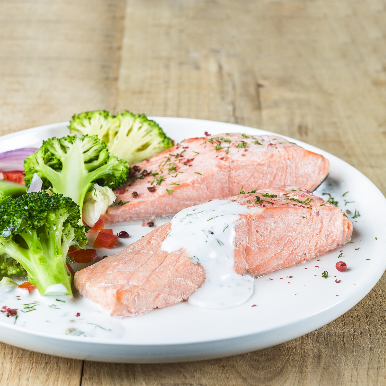 Zalm met romige dille saus