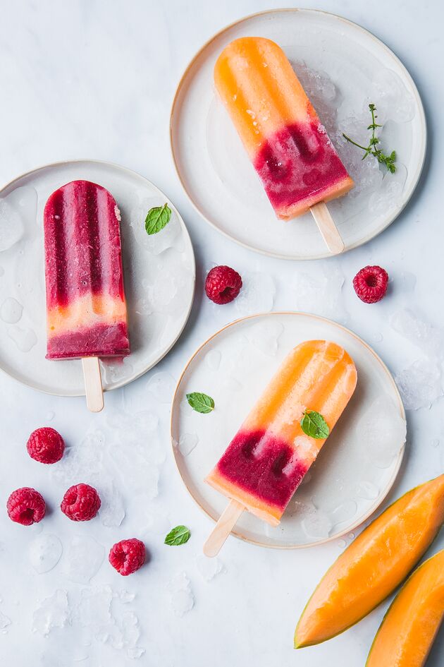 Polo bicolor de melón y frambuesa