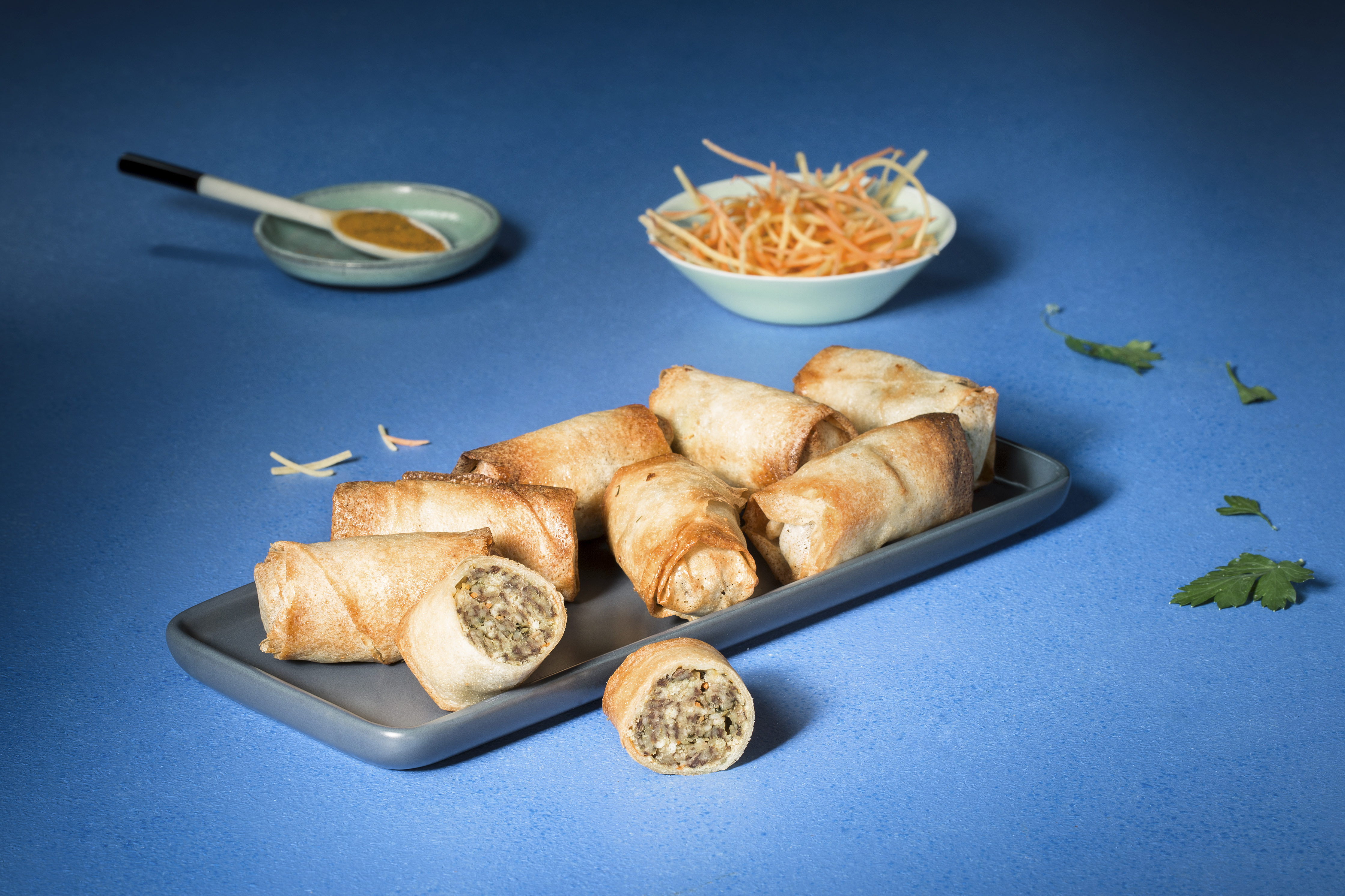 Knusprige Frühlingsrollen mit Rindfleisch