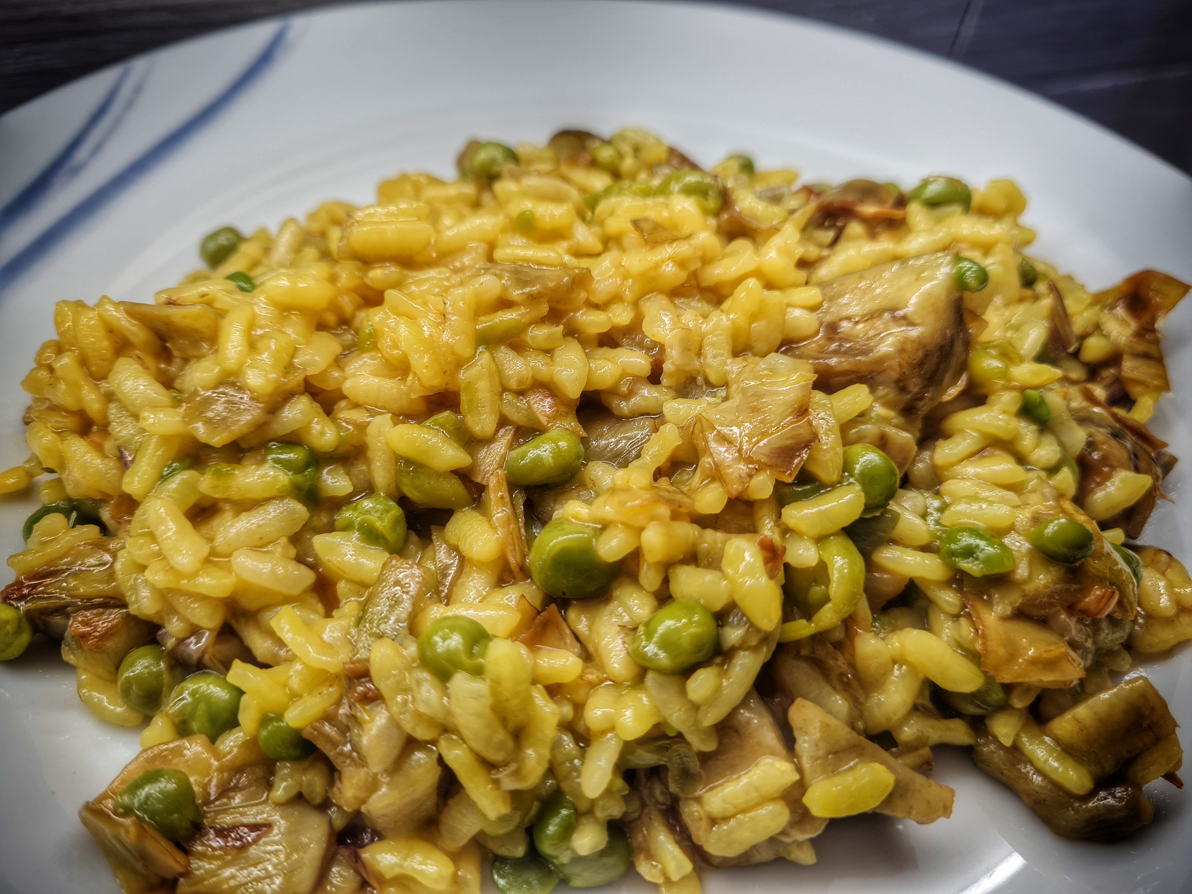 Risotto carciofi e piselli