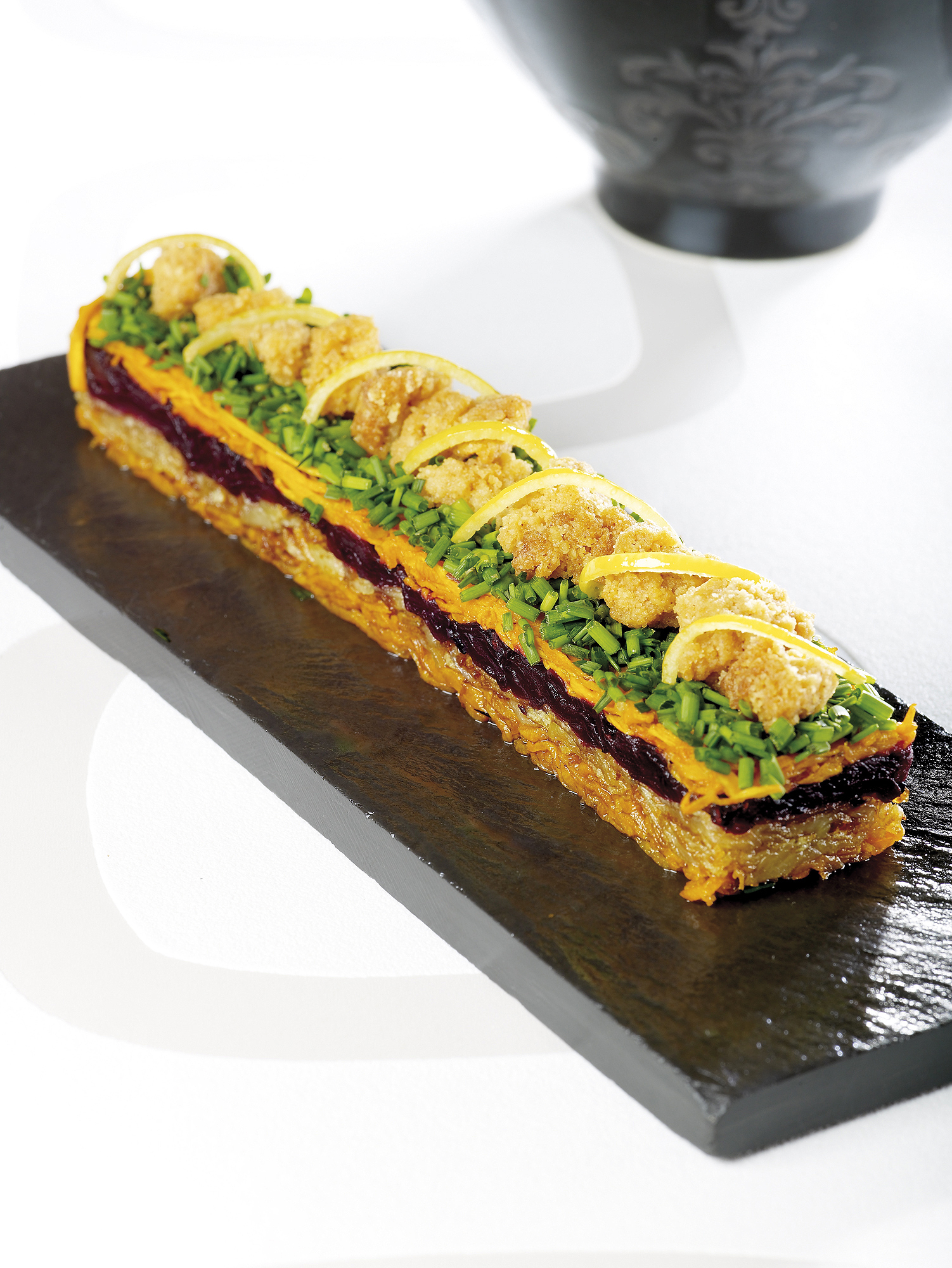 Gemüsepuffer mit Zitronen und Schnittlauch