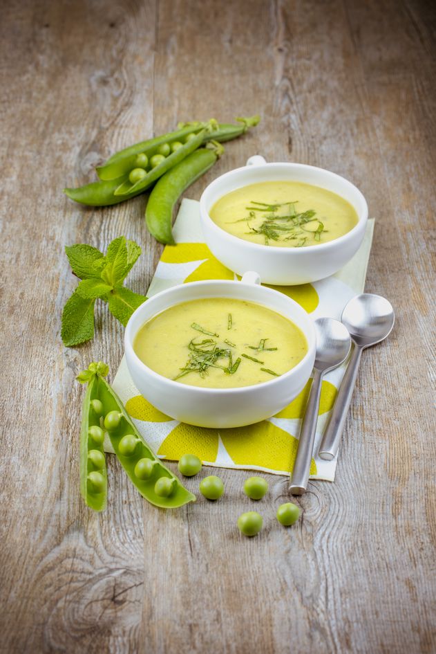 Crema "helada" de guisantes
