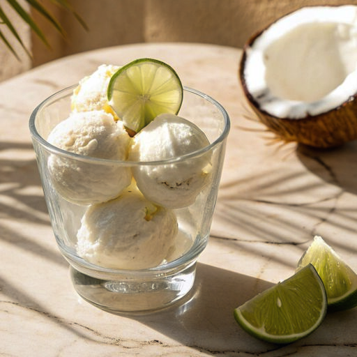Gelado de coco com raspa de lima