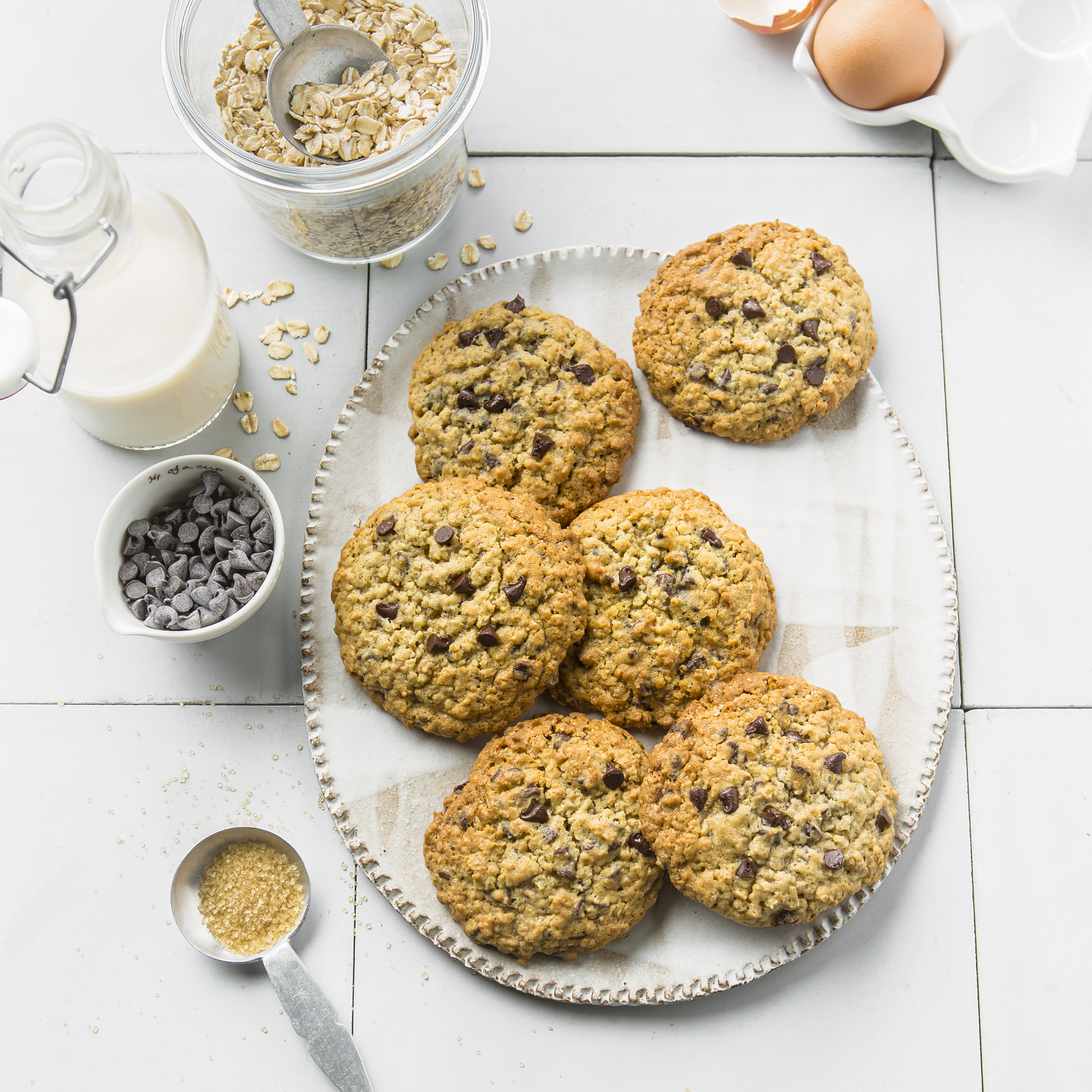 Galletas de avena con pepitas de chocolate