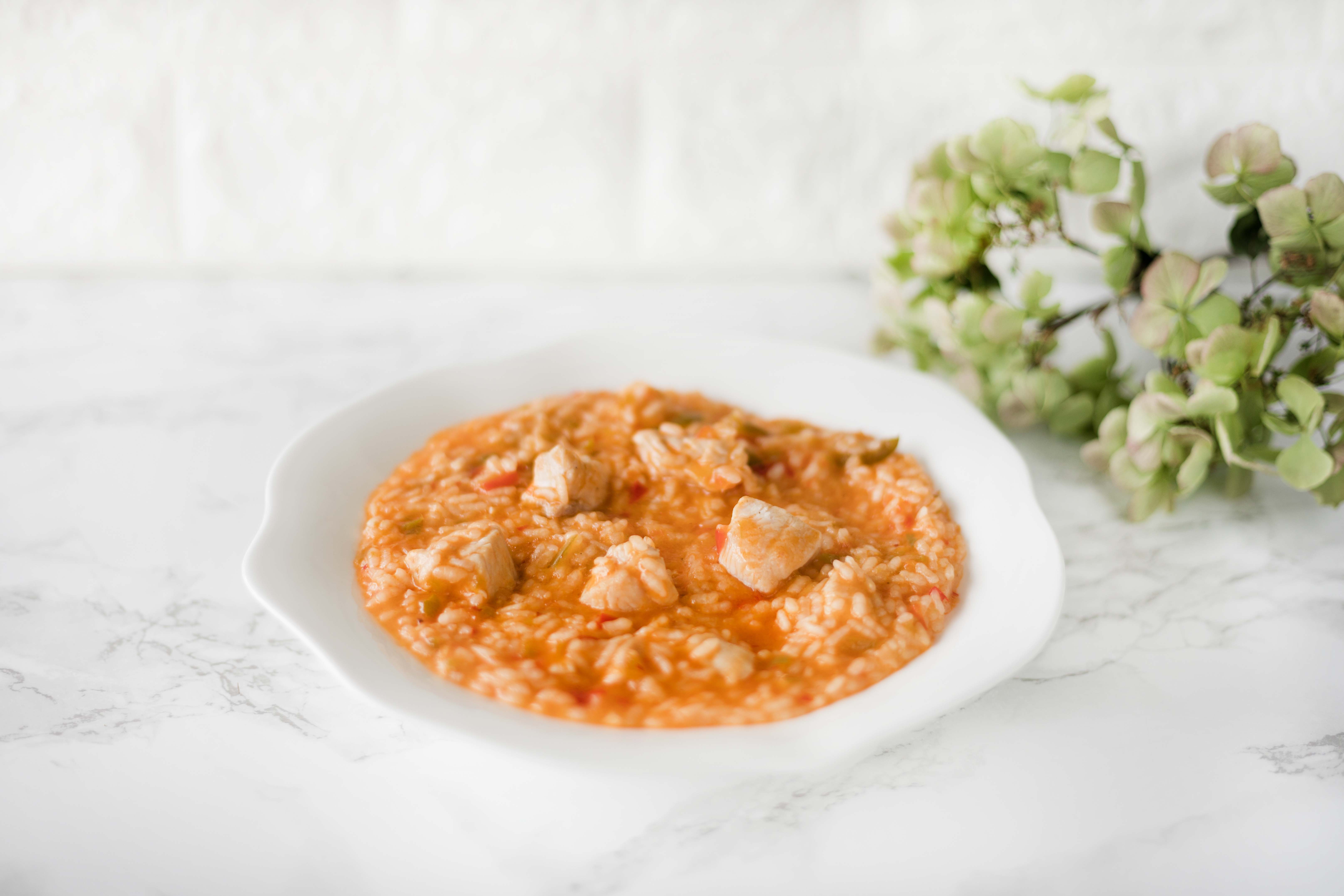 Arroz con pollo y verduras