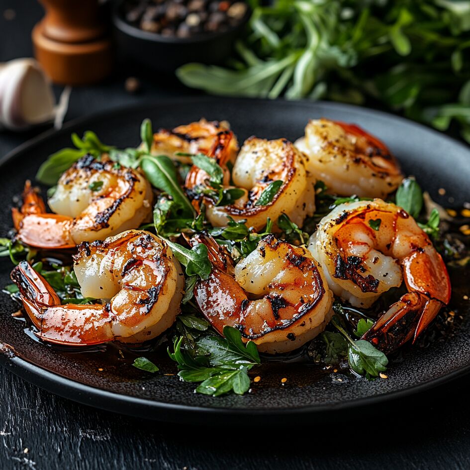 Garnalen gebakken met knoflook en chili