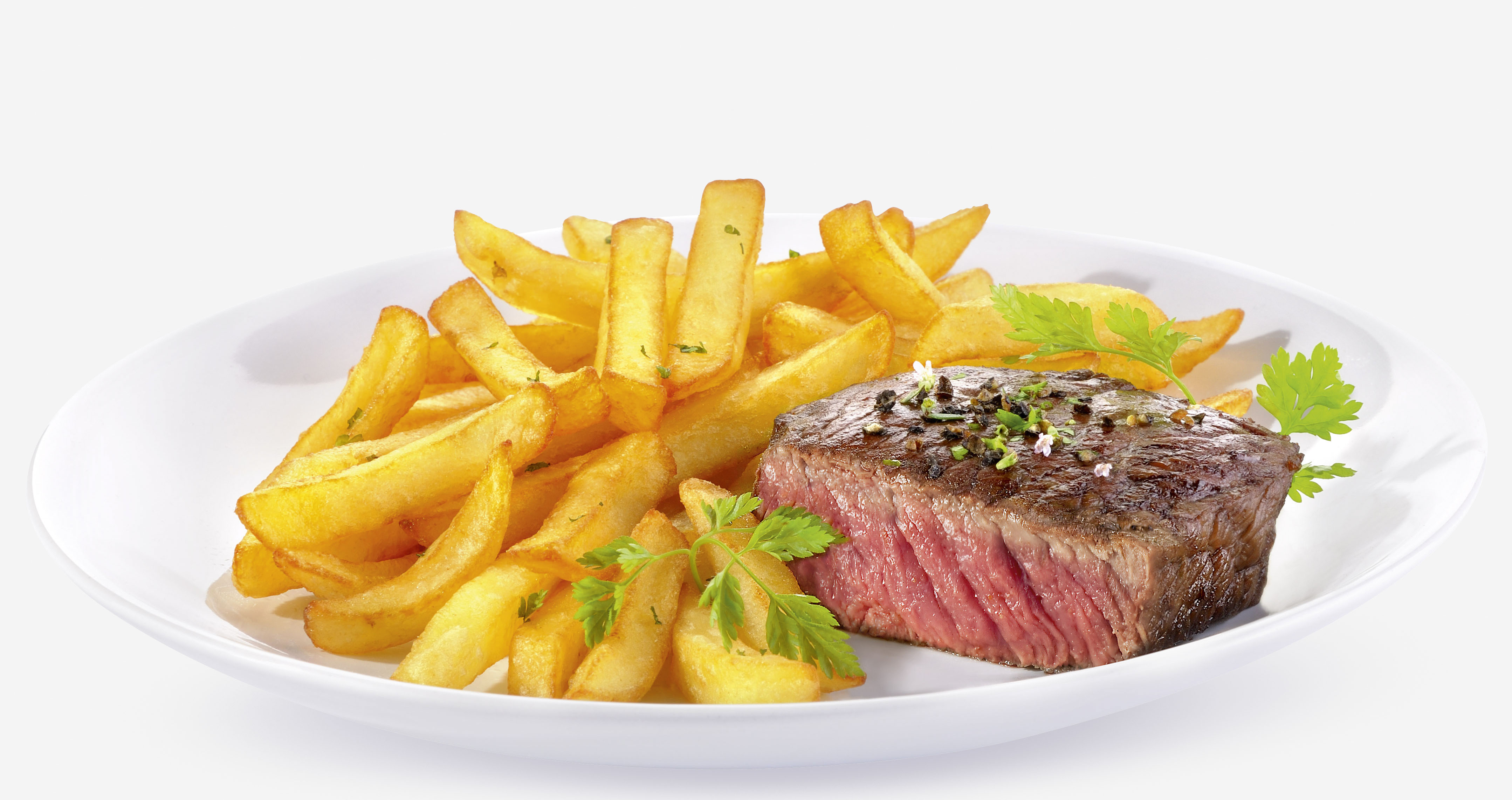 Filete con patatas a la francesa
