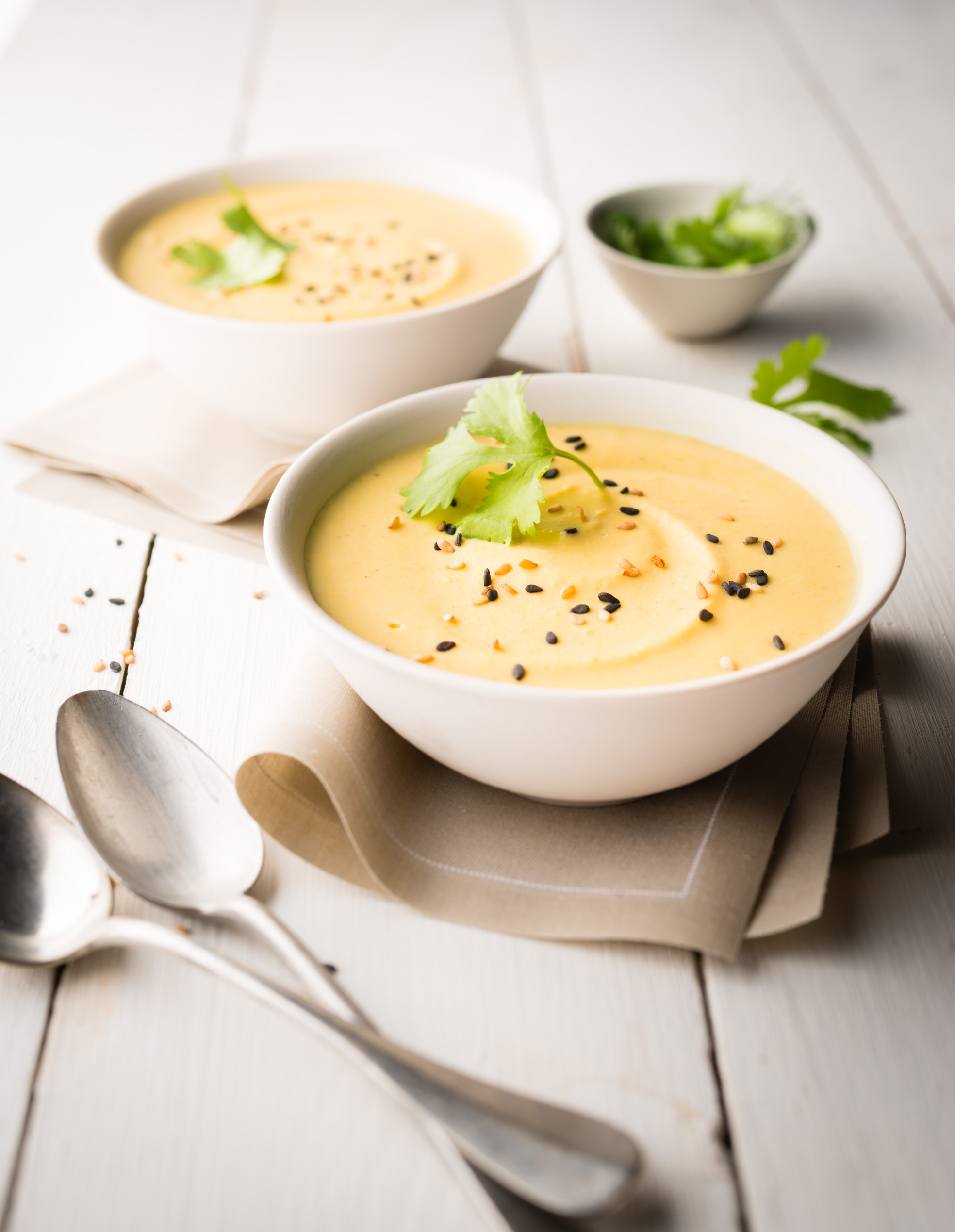Crema de sopa de lentejas rojas