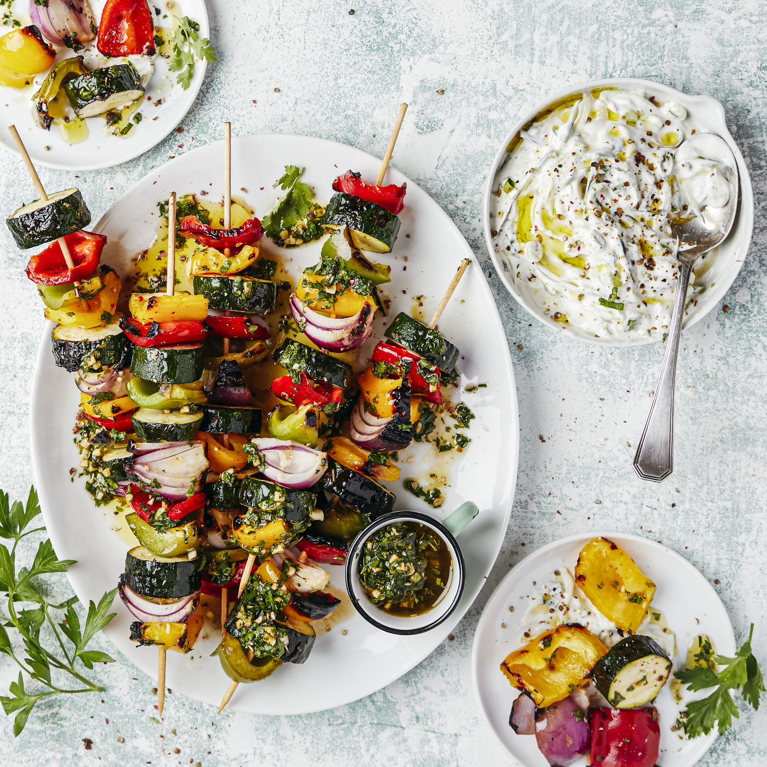 Gegrilde groentespiesjes