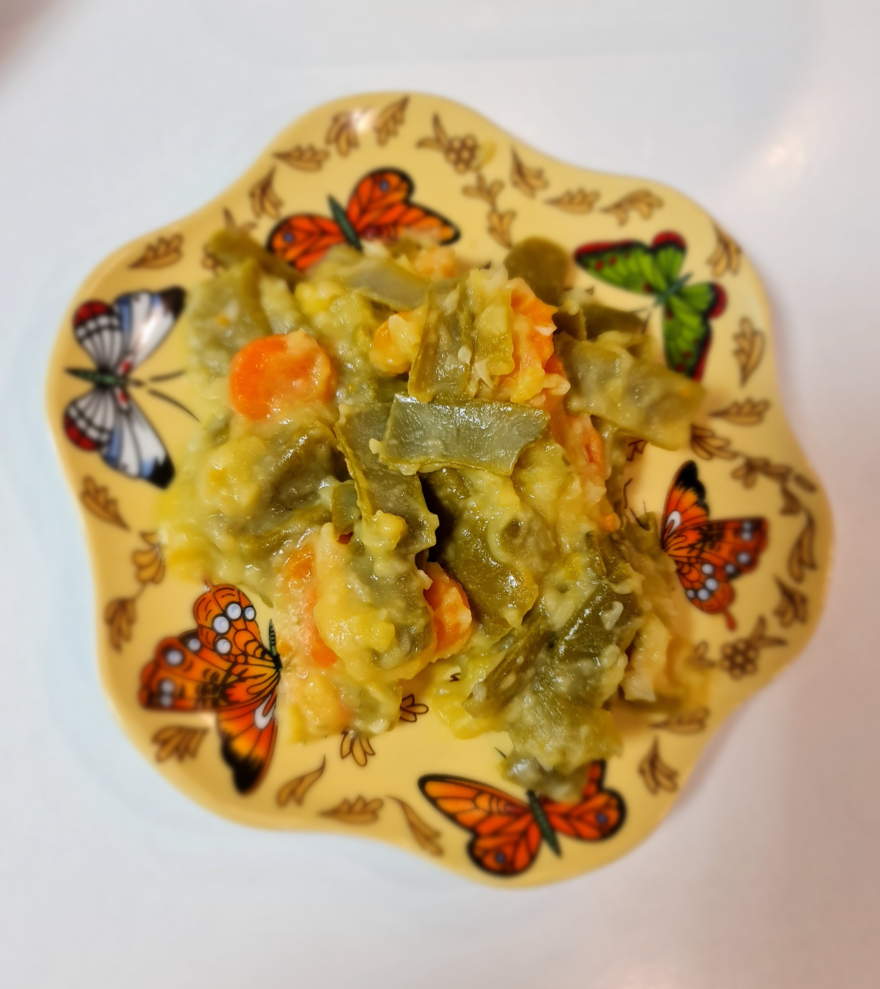 Judias verdes con zanahoria y patata cremosa